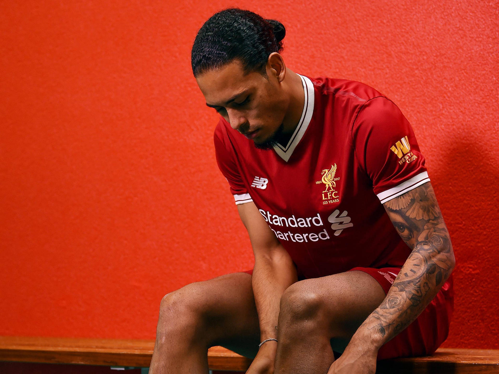 Virgil Van Dijk On The Sidelines