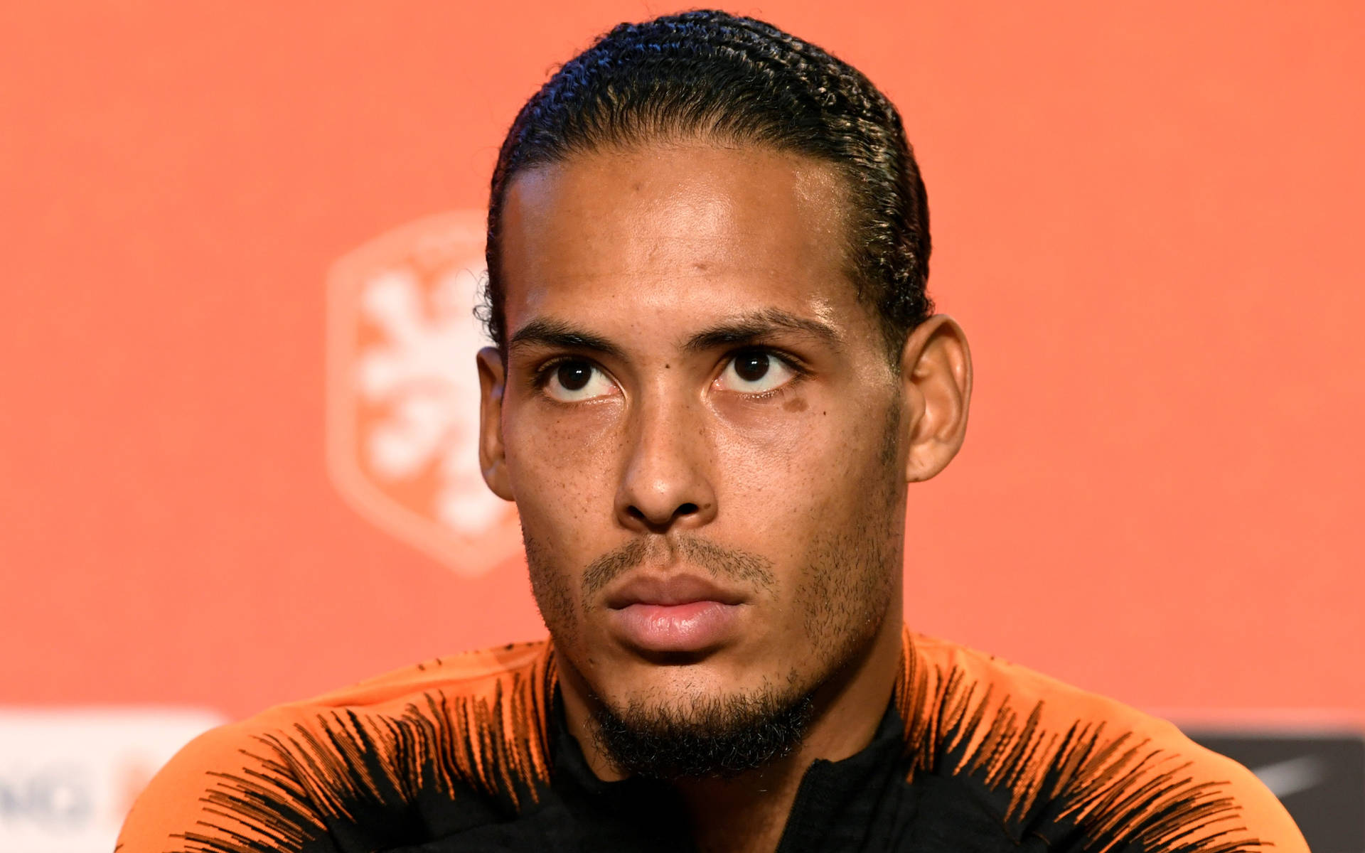 Virgil Van Dijk Serious Face Background