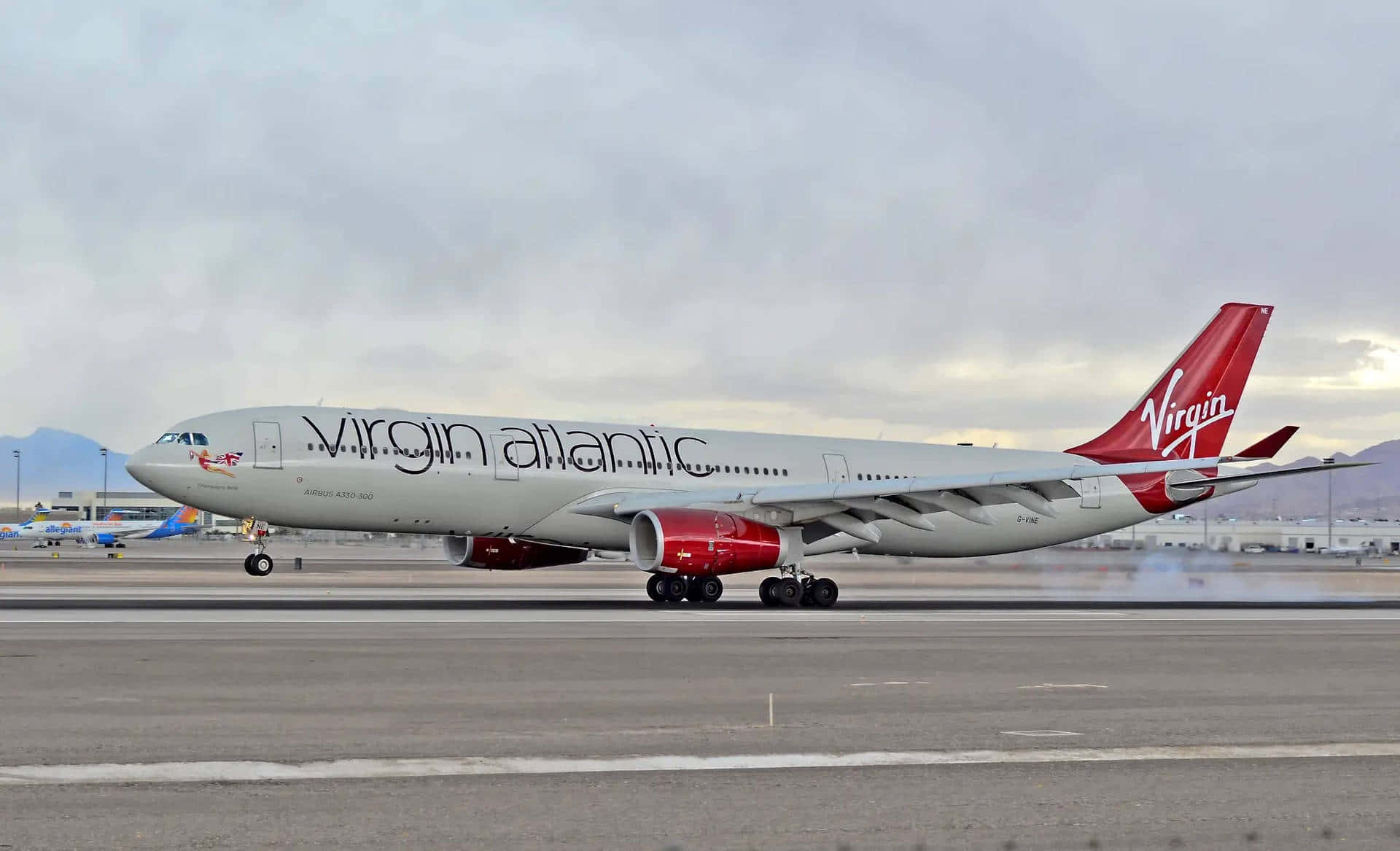 Virgin Atlantic Airbus A330 Departure Background