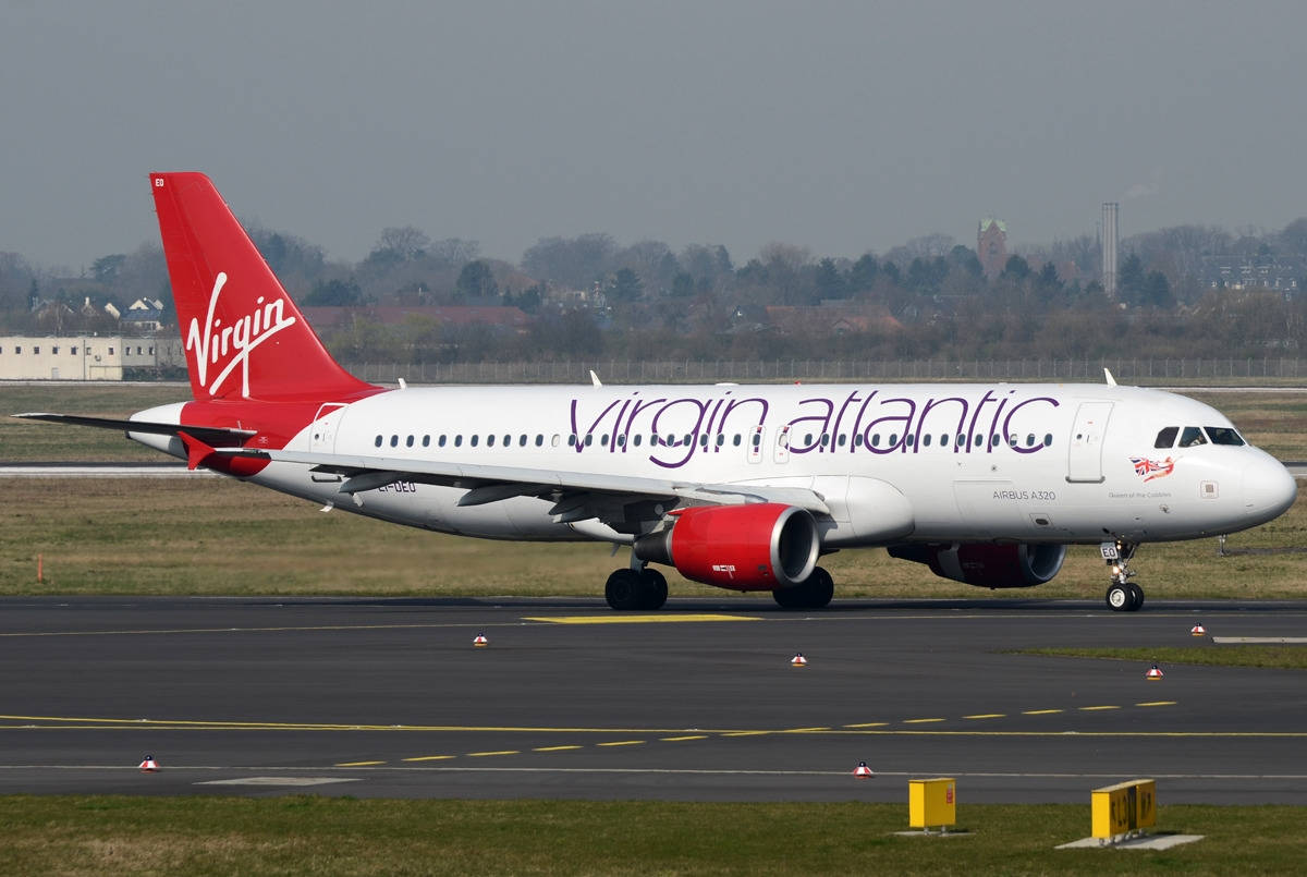 Virgin Atlantic Aircraft On The Runway Background