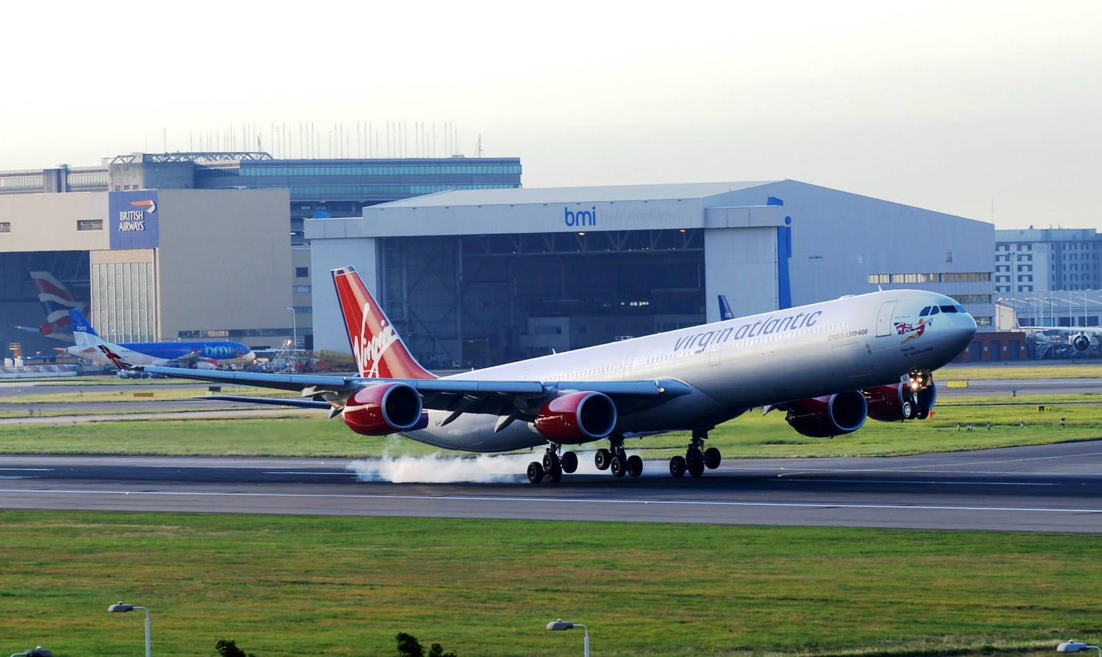 Virgin Atlantic Aviation Boarding Plane Background