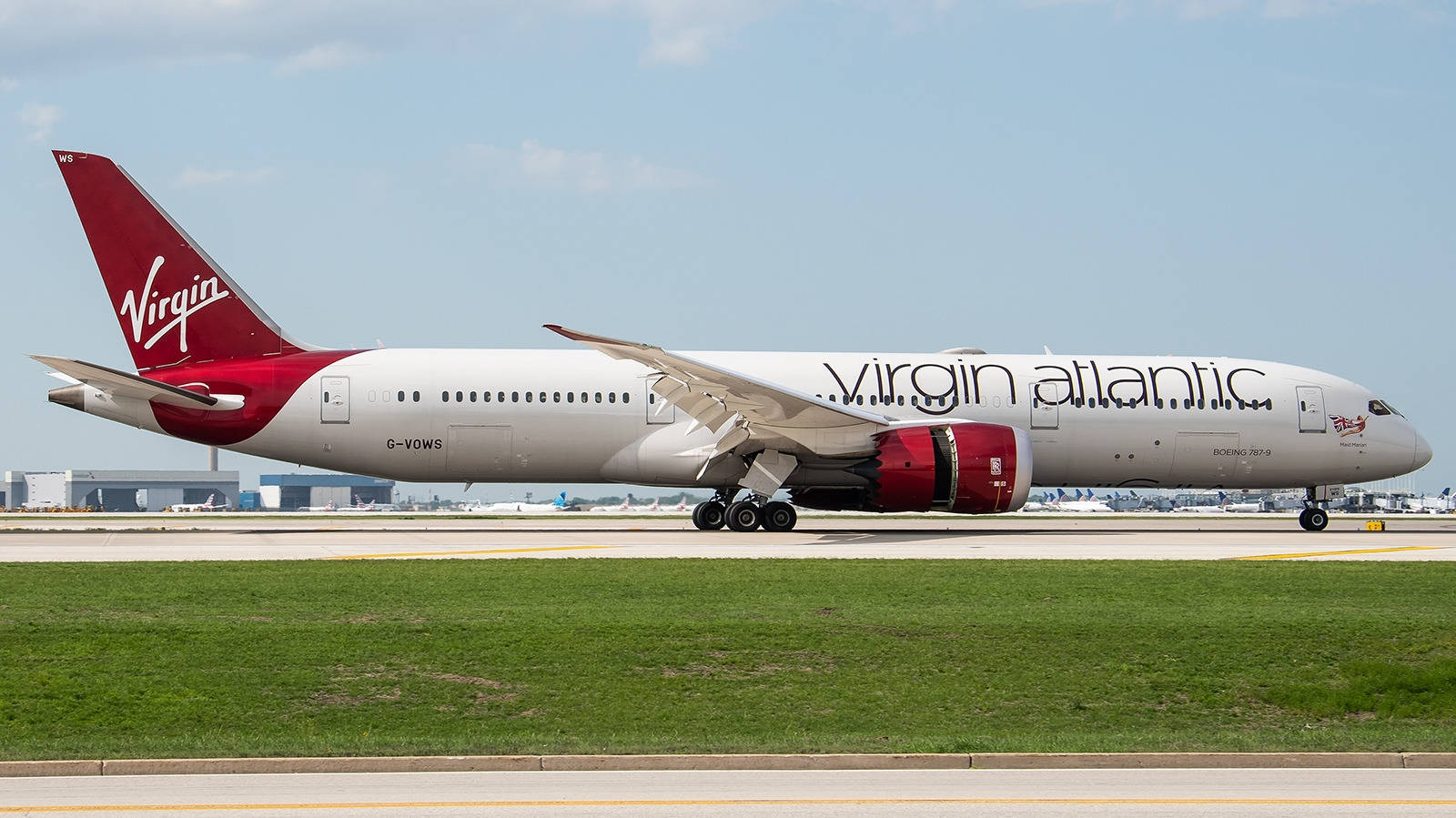 Virgin Atlantic Aviation Preparing To Board Background