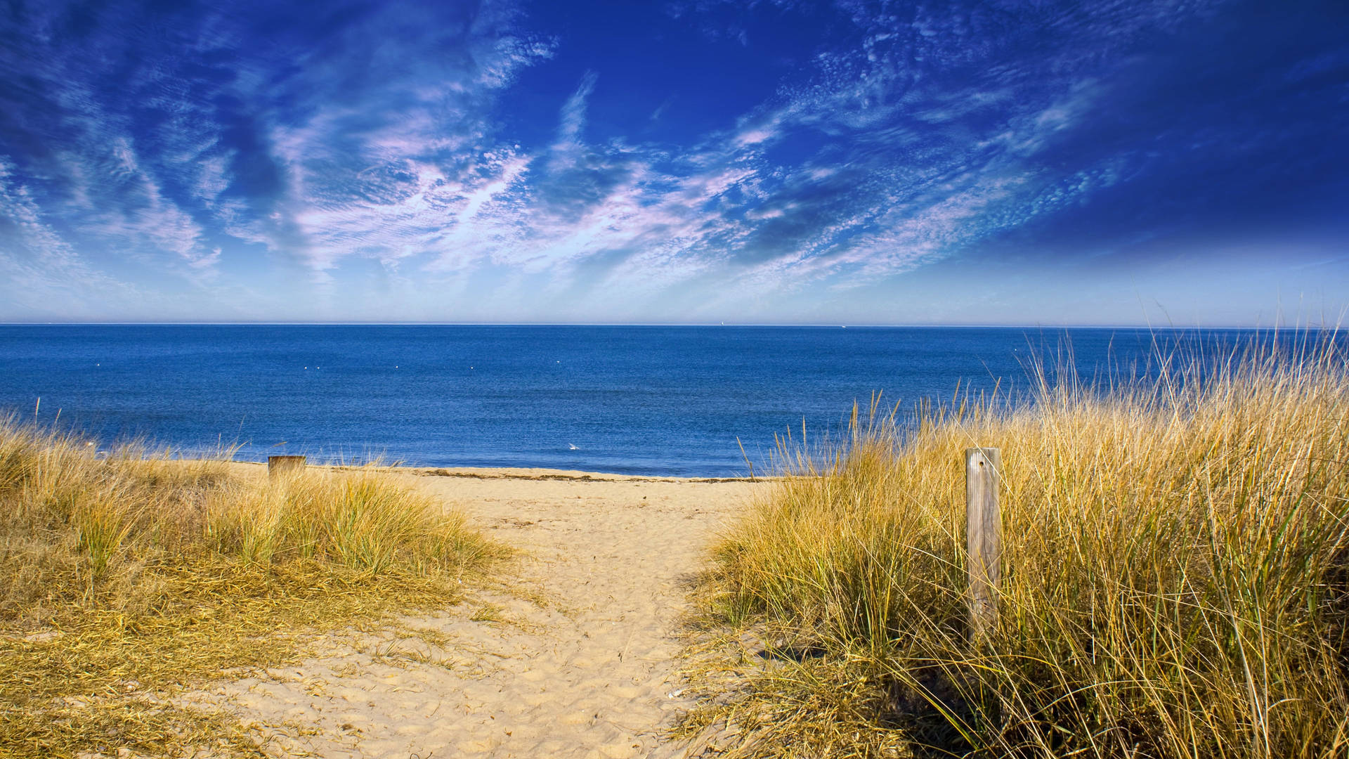 Virginia Beach Blue Sky And Water Background