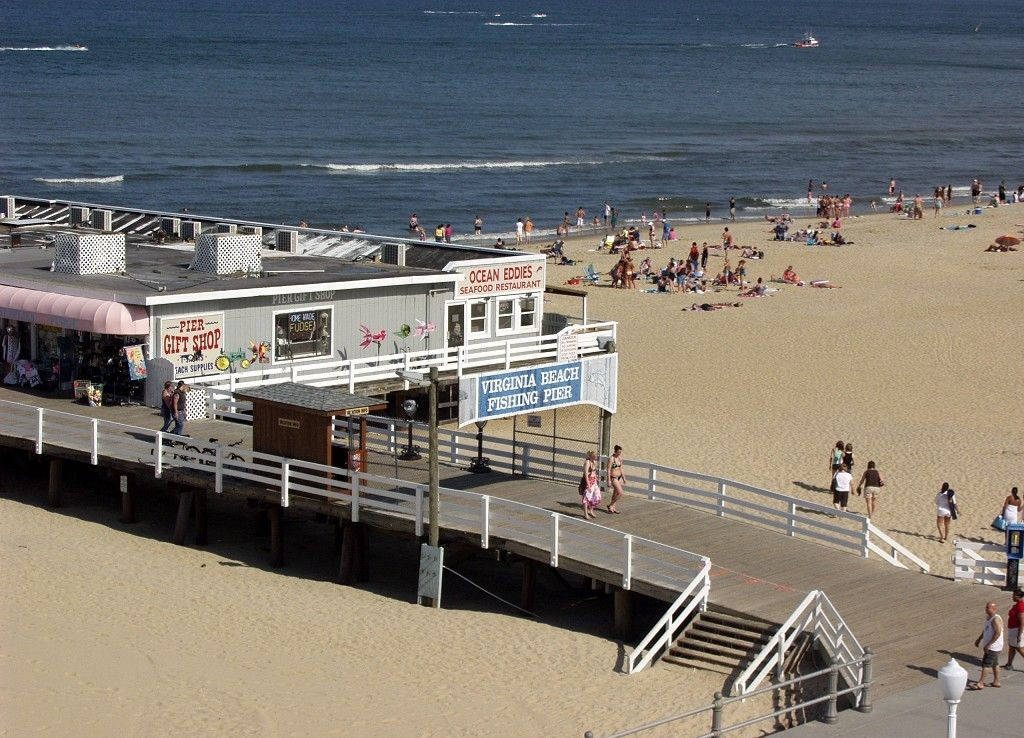 Virginia Beach Fishing Pier Gift Shop Background