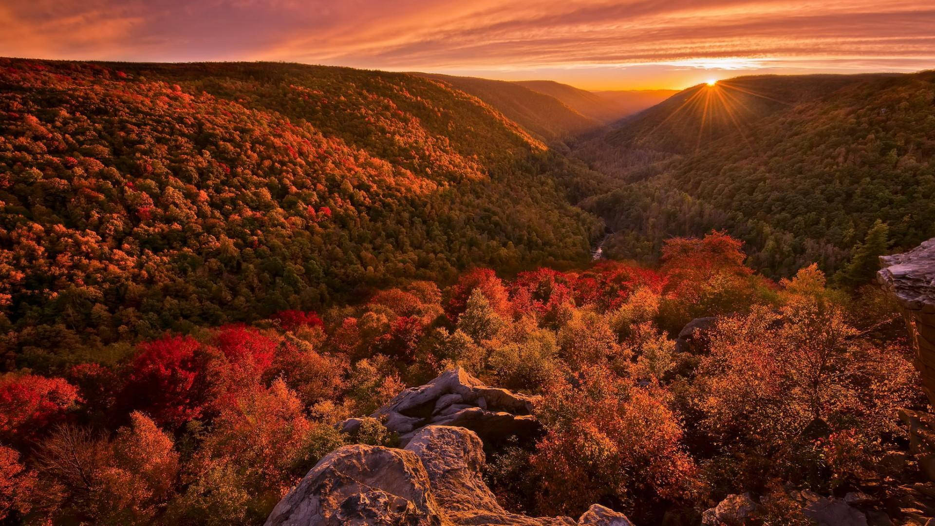 Virginia Mountain Sunset Background