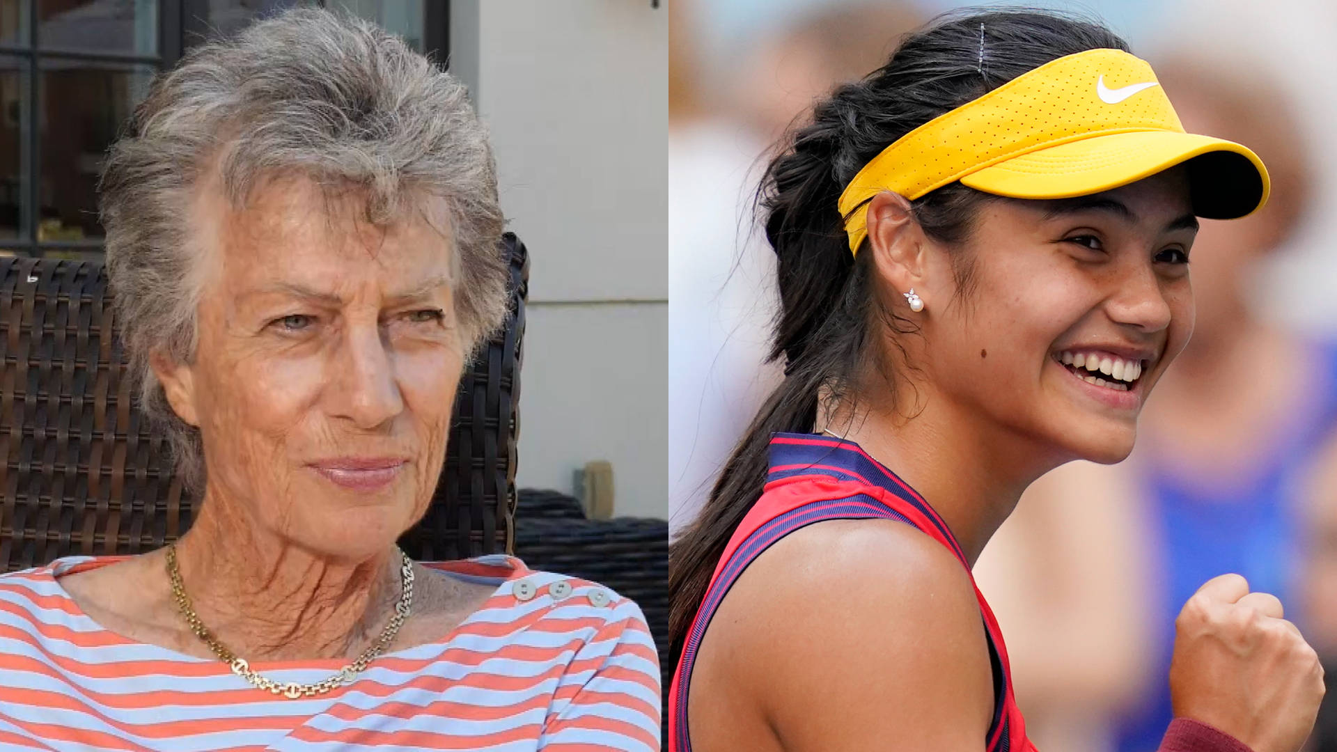 Virginia Wade And Emma Raducanu Background