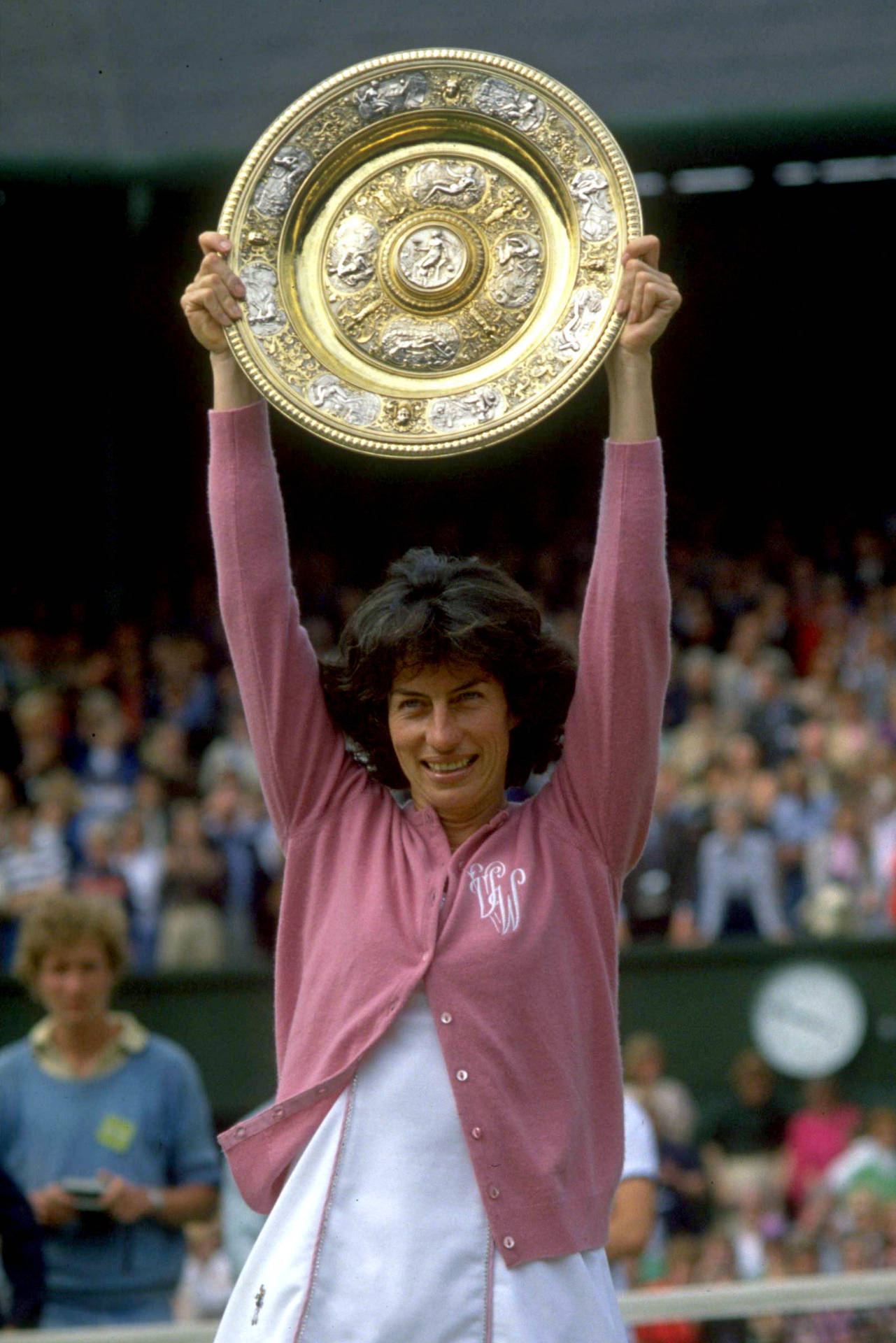 Virginia Wade Celebrating Her Grand Slam Victory Background