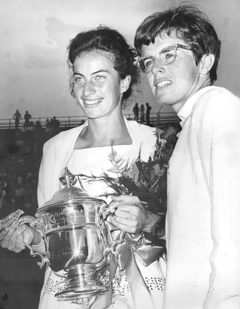 Virginia Wade Winning Trophy Background