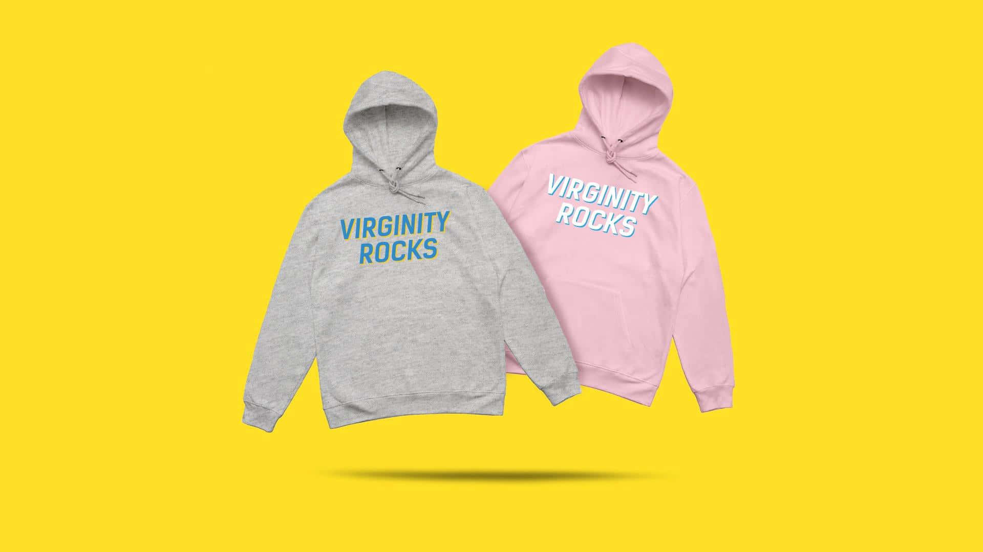 Virginity Rocks Hoodieson Yellow Background Background