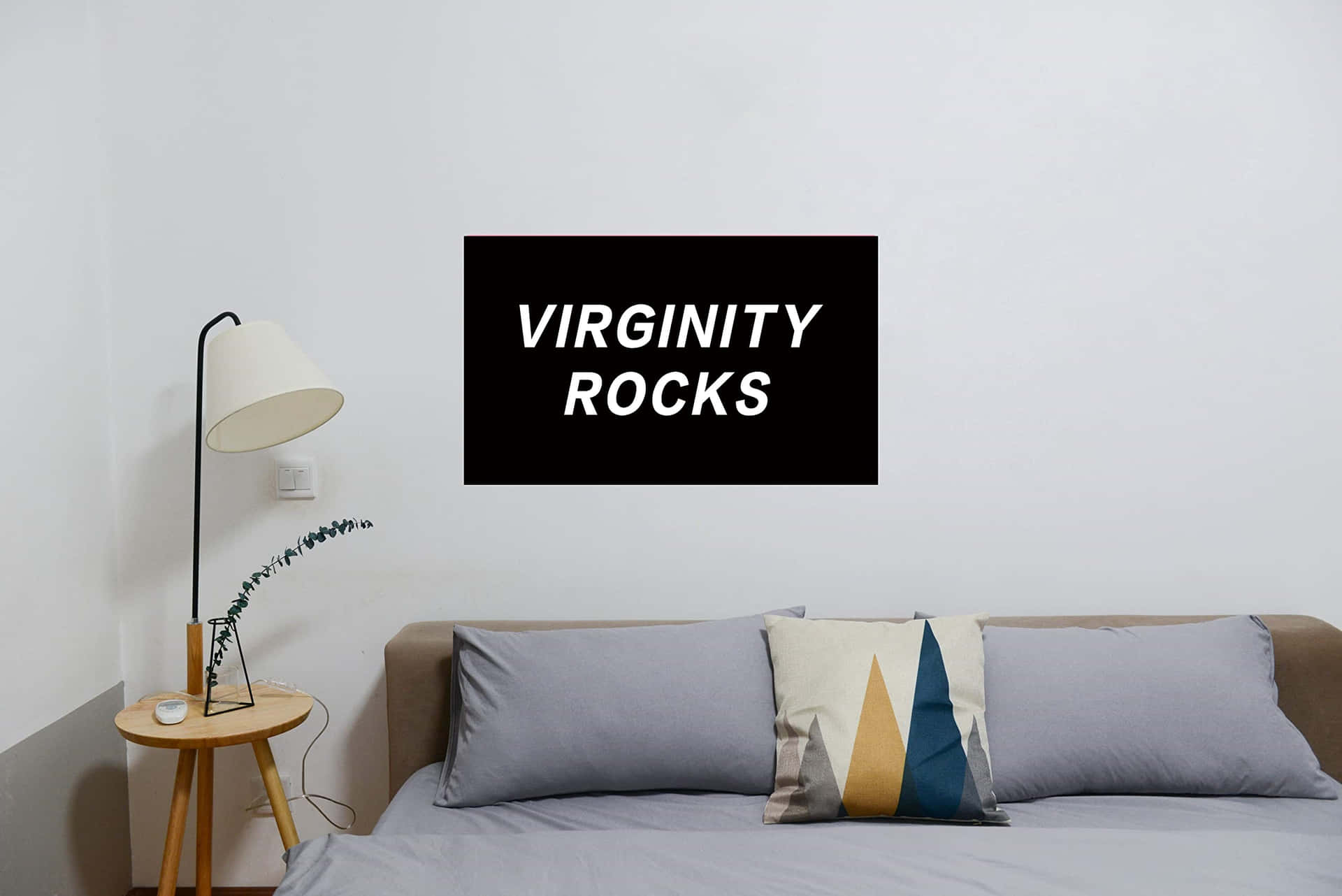 Virginity Rocks Posterin Bedroom Scene Background