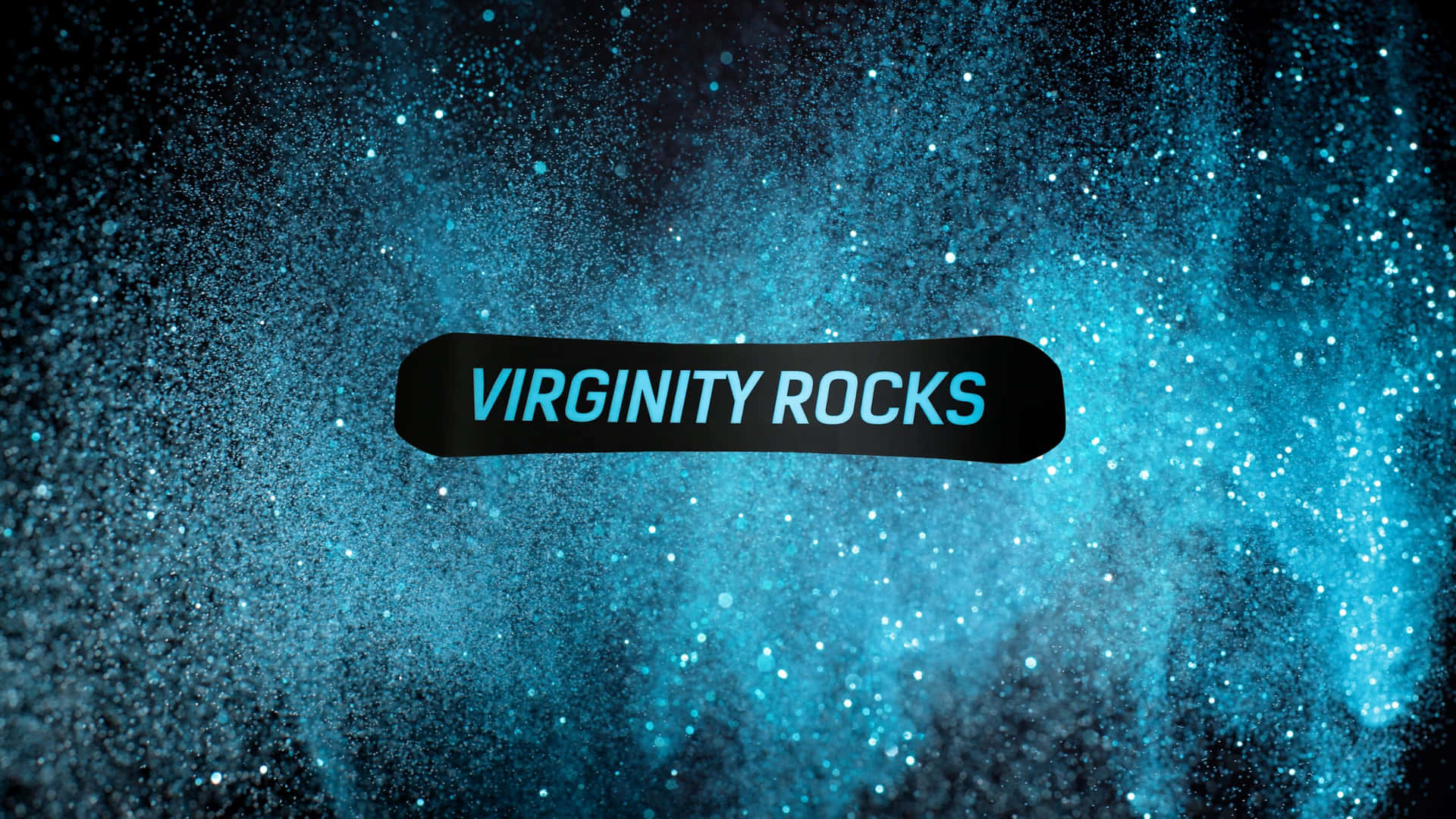 Virginity Rocks Statementon Blue Sparkle Background Background