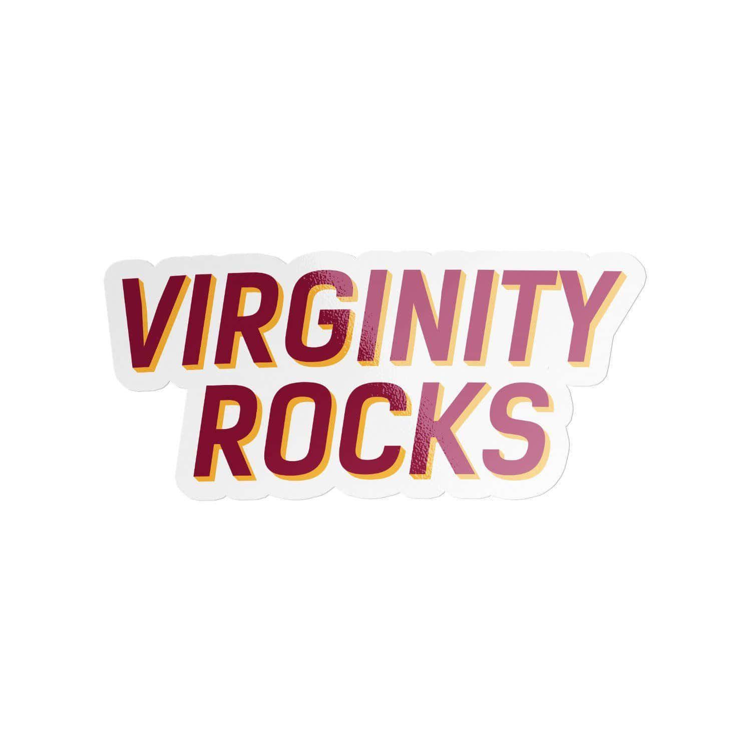 Virginity Rocks Sticker Design Background