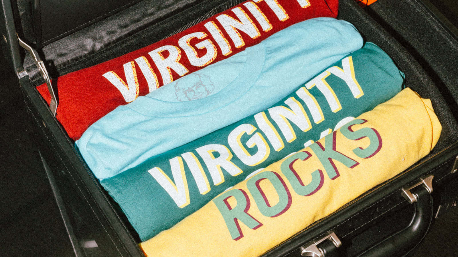 Virginity Rocks T Shirtsin Suitcase Background