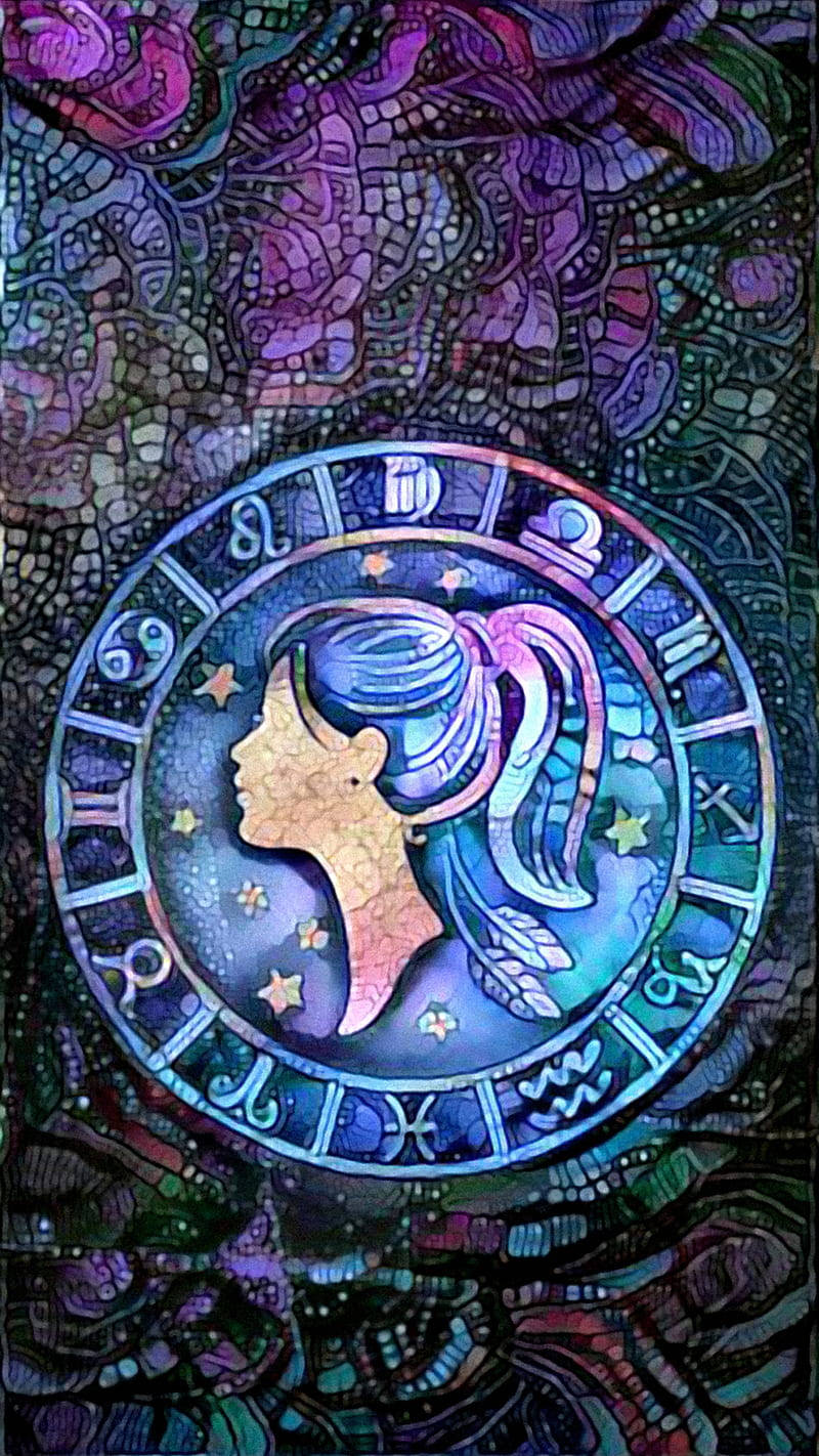 Virgo Chart Woman Colorful Background