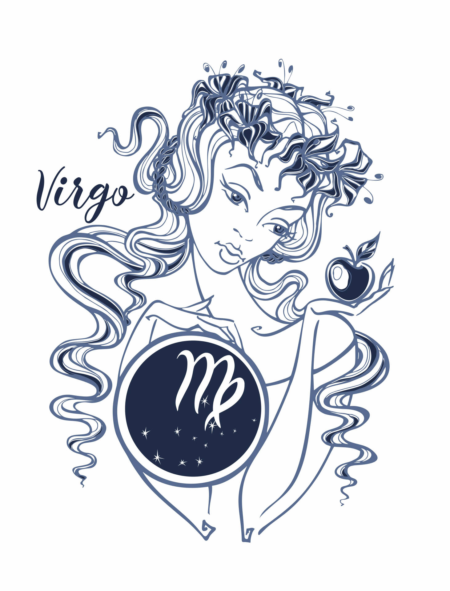 Virgo Zodiac Digital Drawing Background