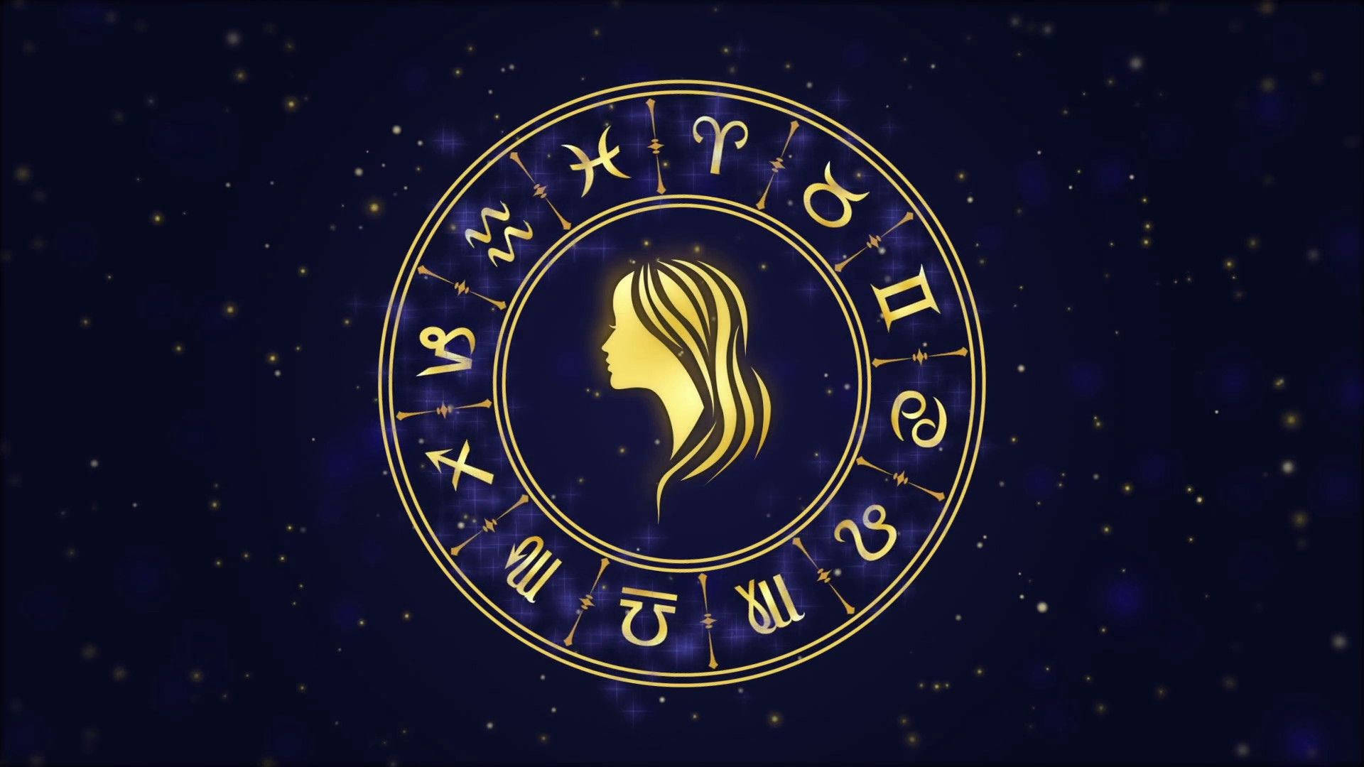 Virgo Zodiac Lady And Chart Background