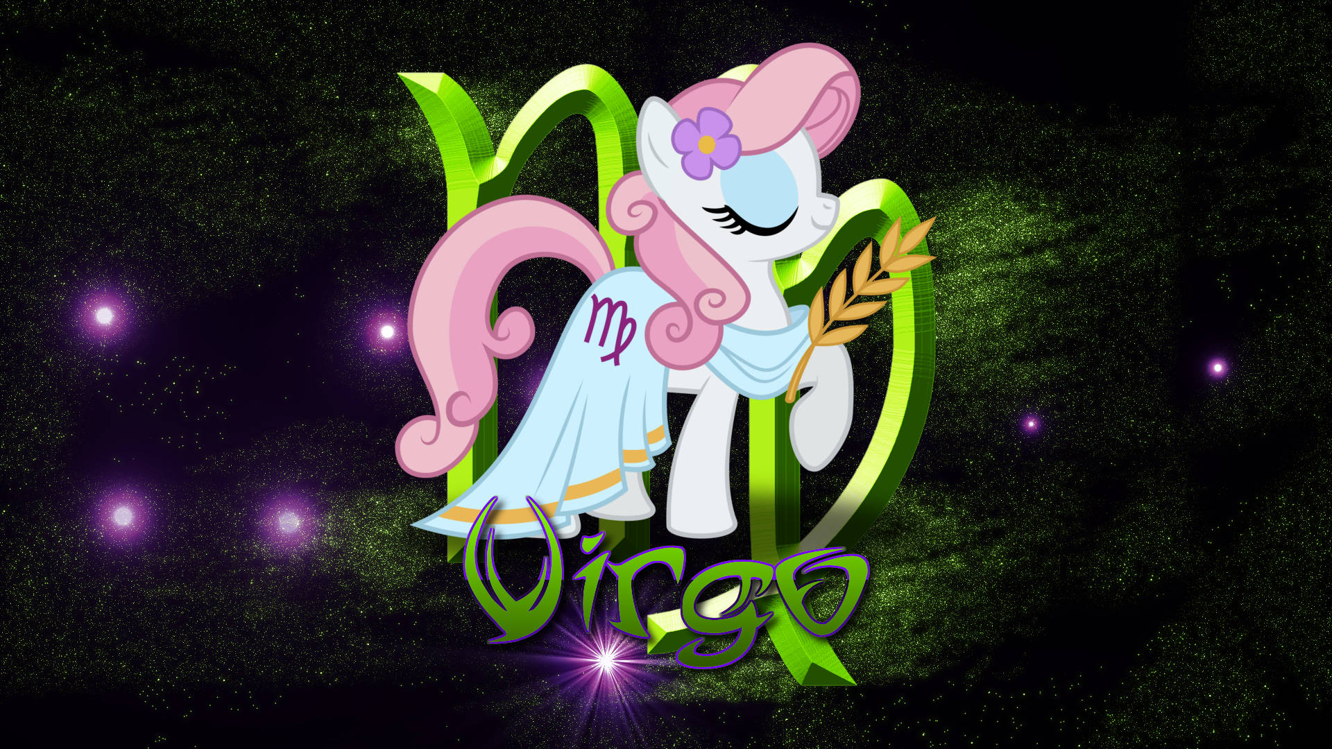 Virgo Zodiac Little Pony Background