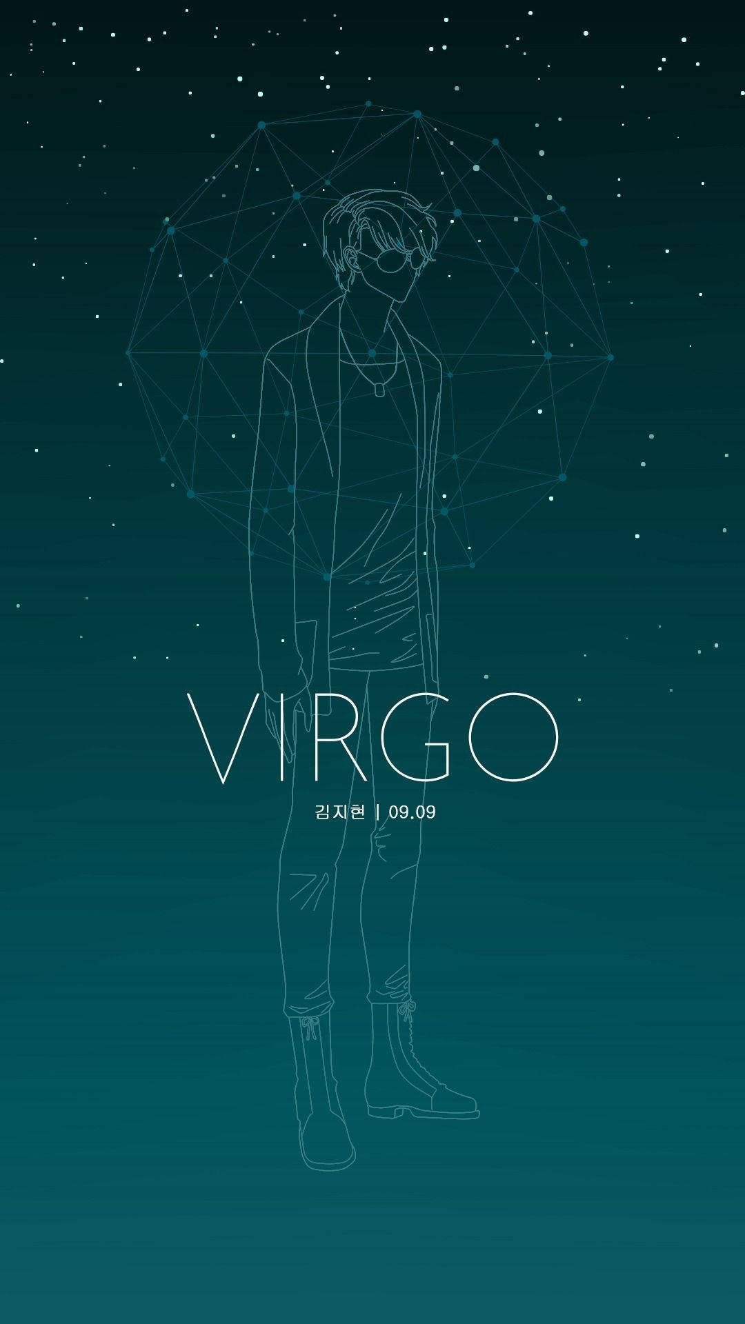 Virgo Zodiac Man Constellation Background