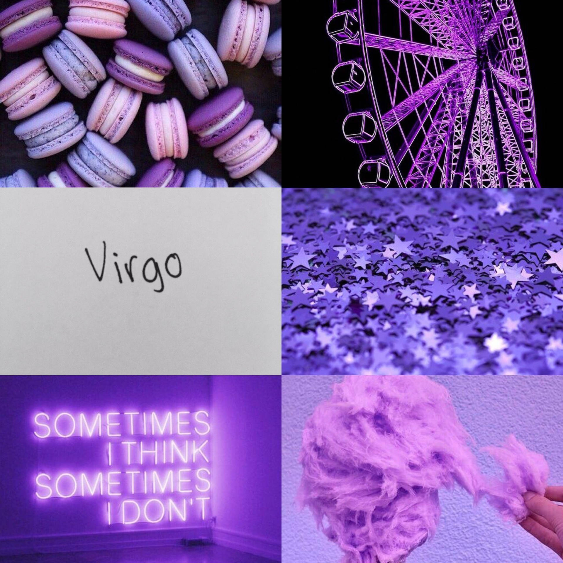 Virgo Zodiac Purple Aesthetic Background
