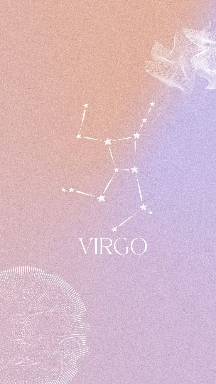 Virgo Zodiac Star Sign Pink Background