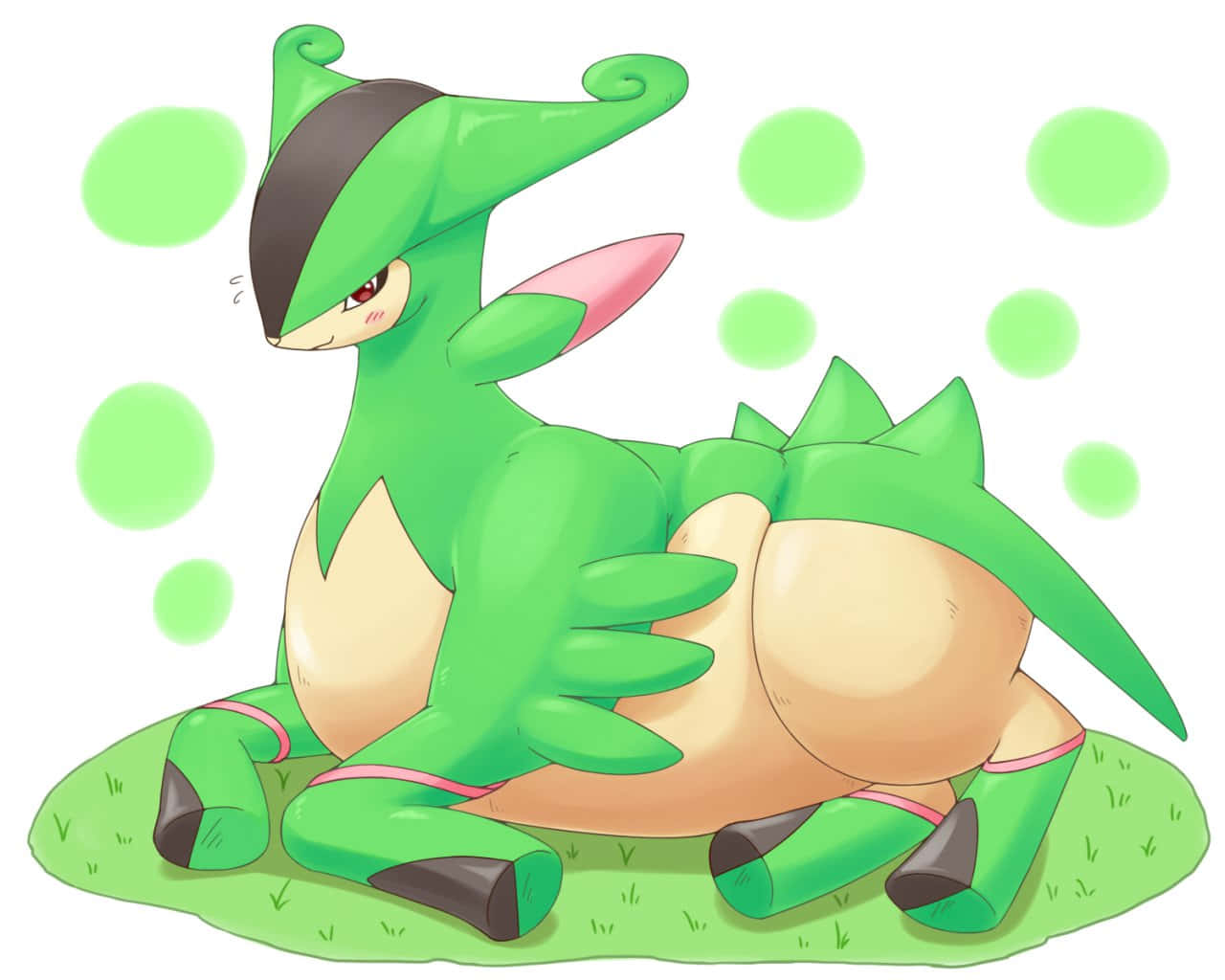 Virizion Green Aesthetic Desktop Background