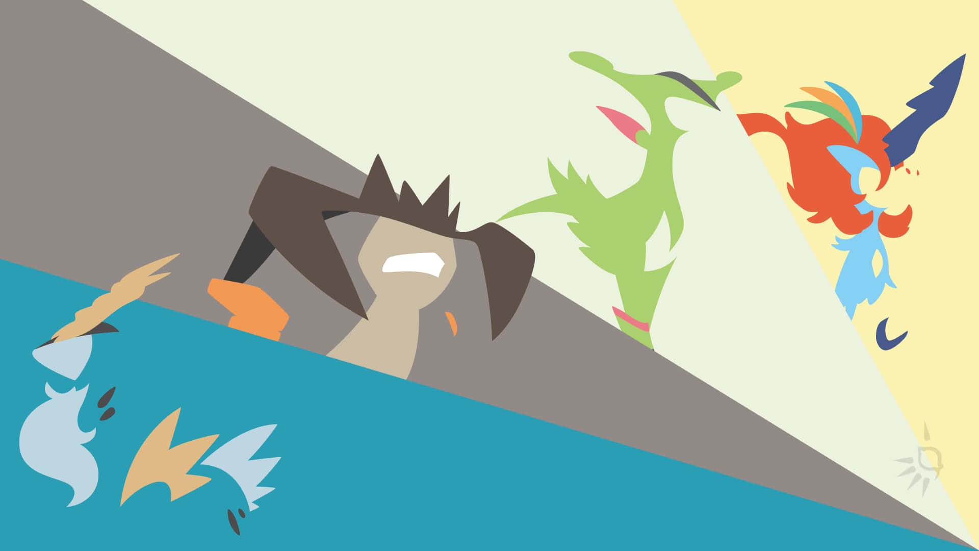 Virizion, Keldeo, Terrakion, And Cobalion Minimalist Background