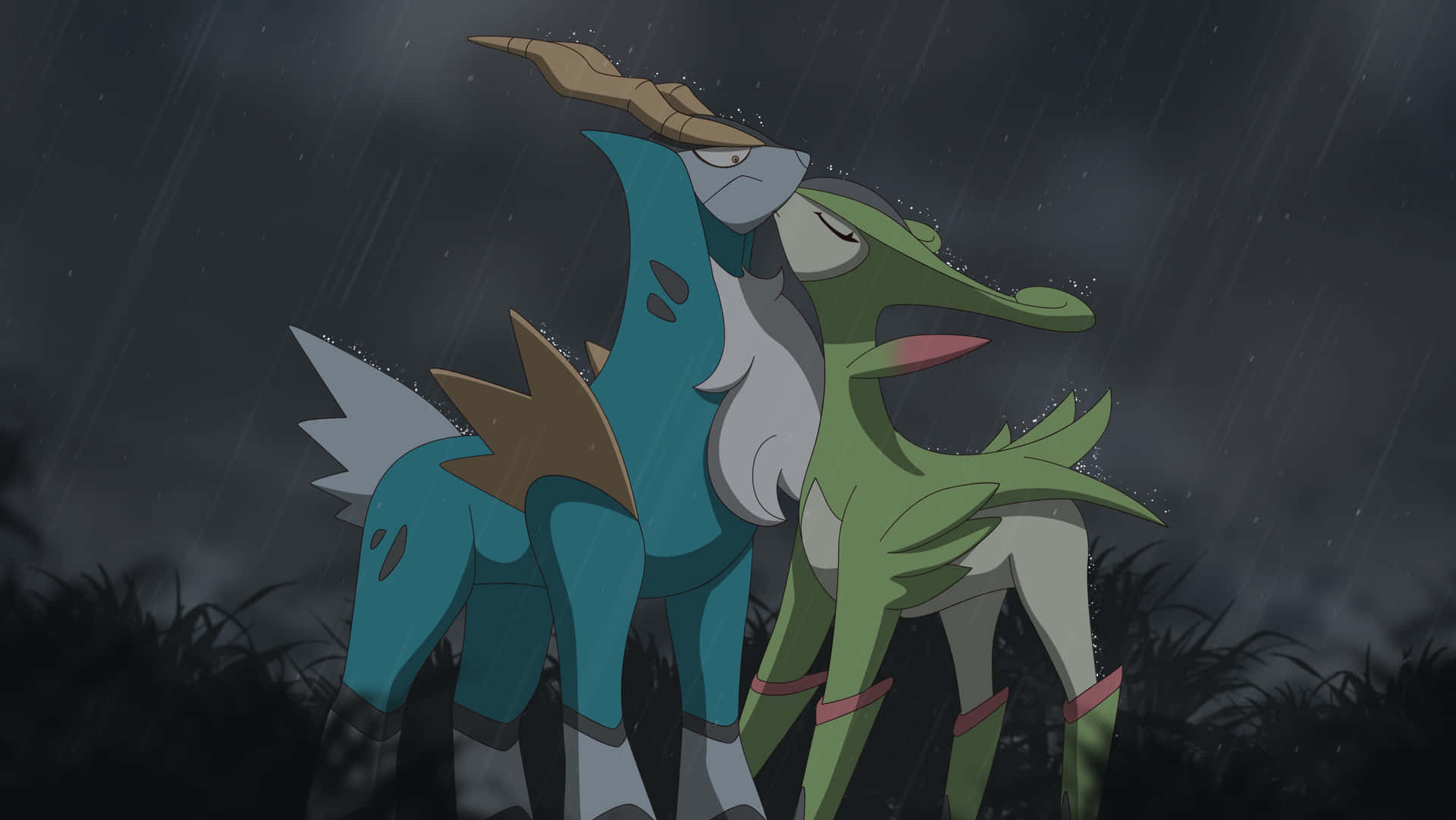 Virizion Kissing Cobalion Desktop Background