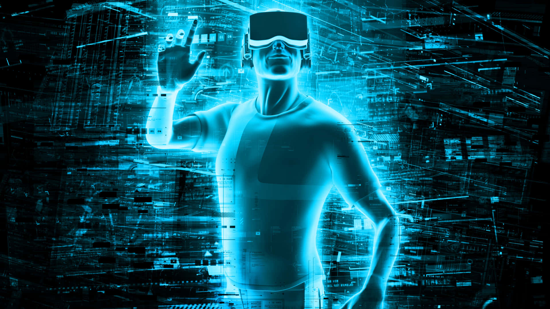 Virtual Reality Experience Cyberspace Background