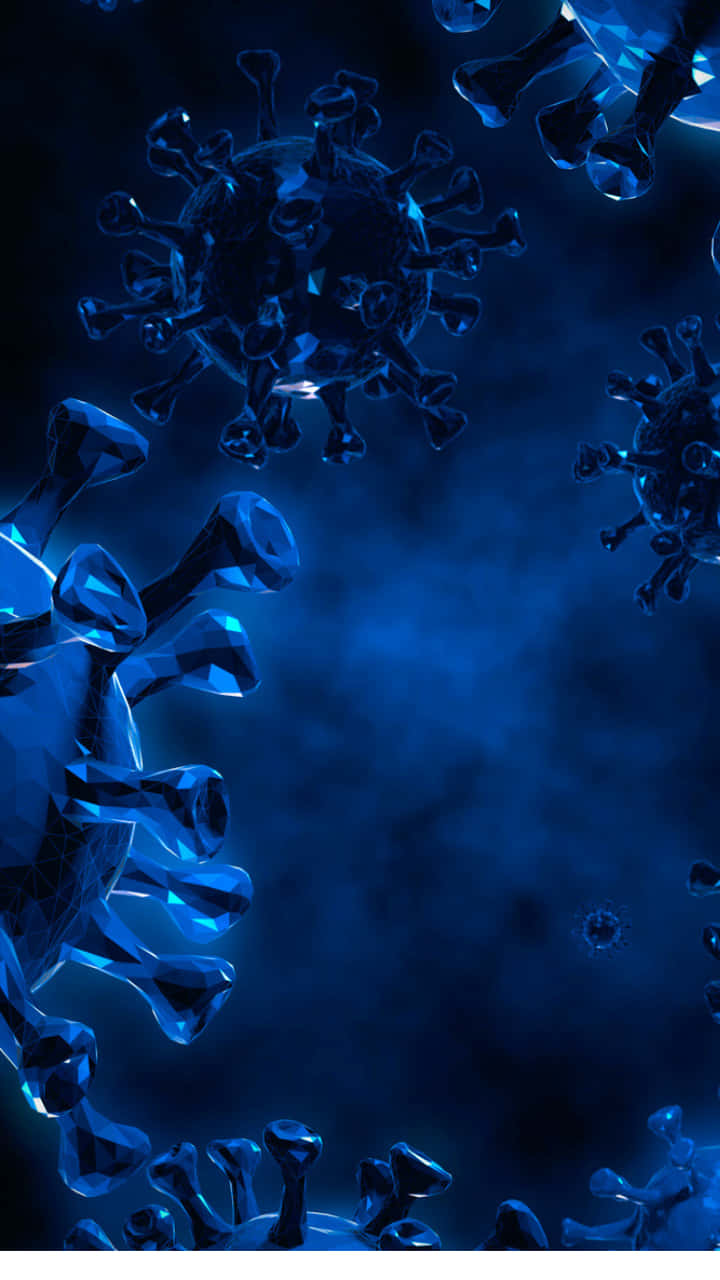 Virulent Virus In Blue Background
