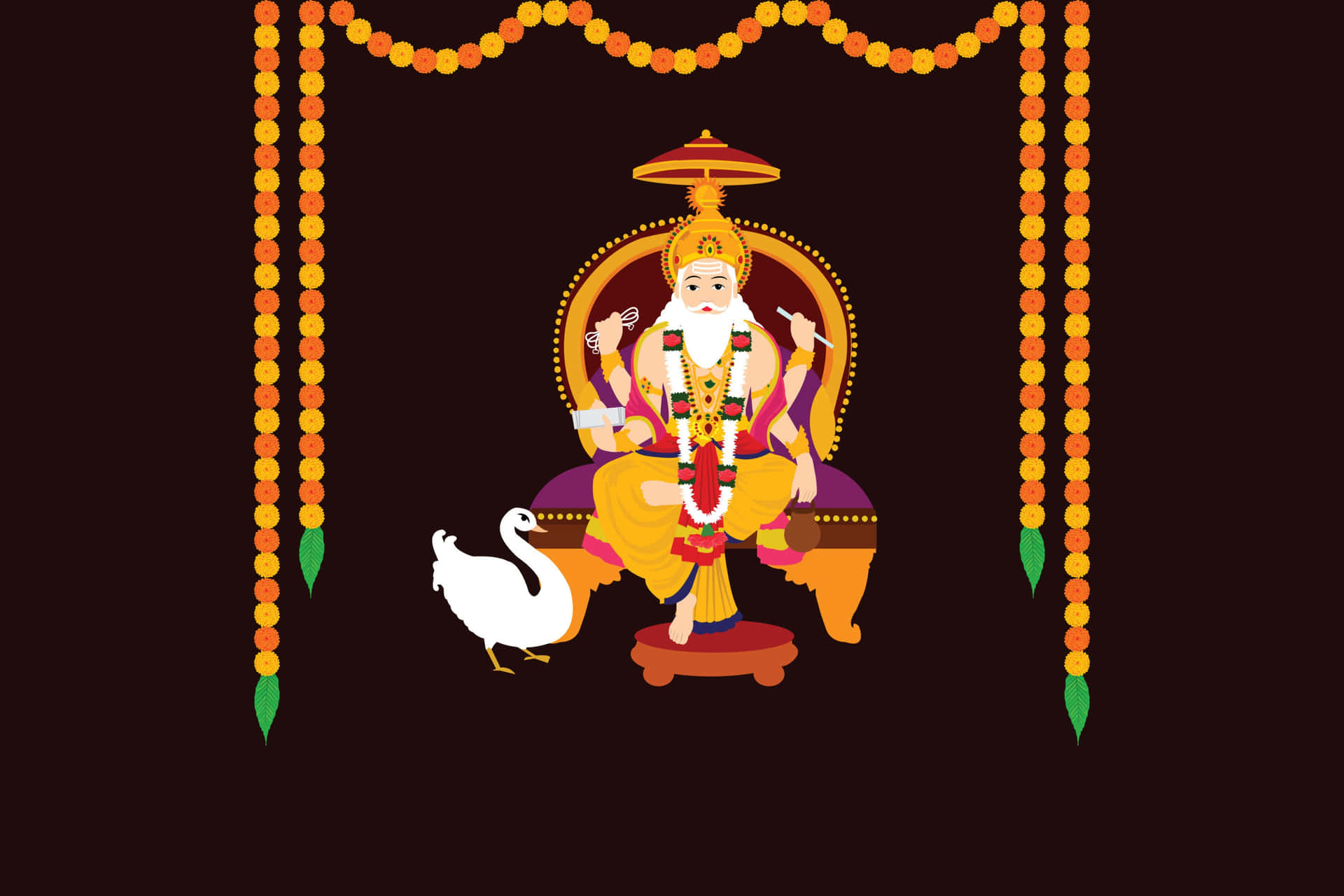 Vishwakarma Deity Illustration Background