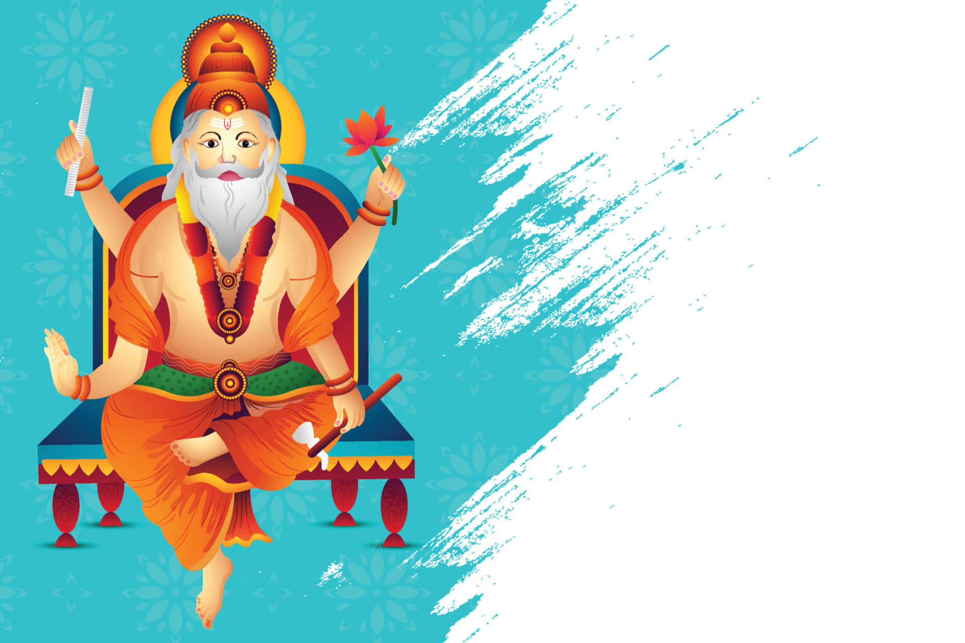 Vishwakarma Hindu God Illustration Background