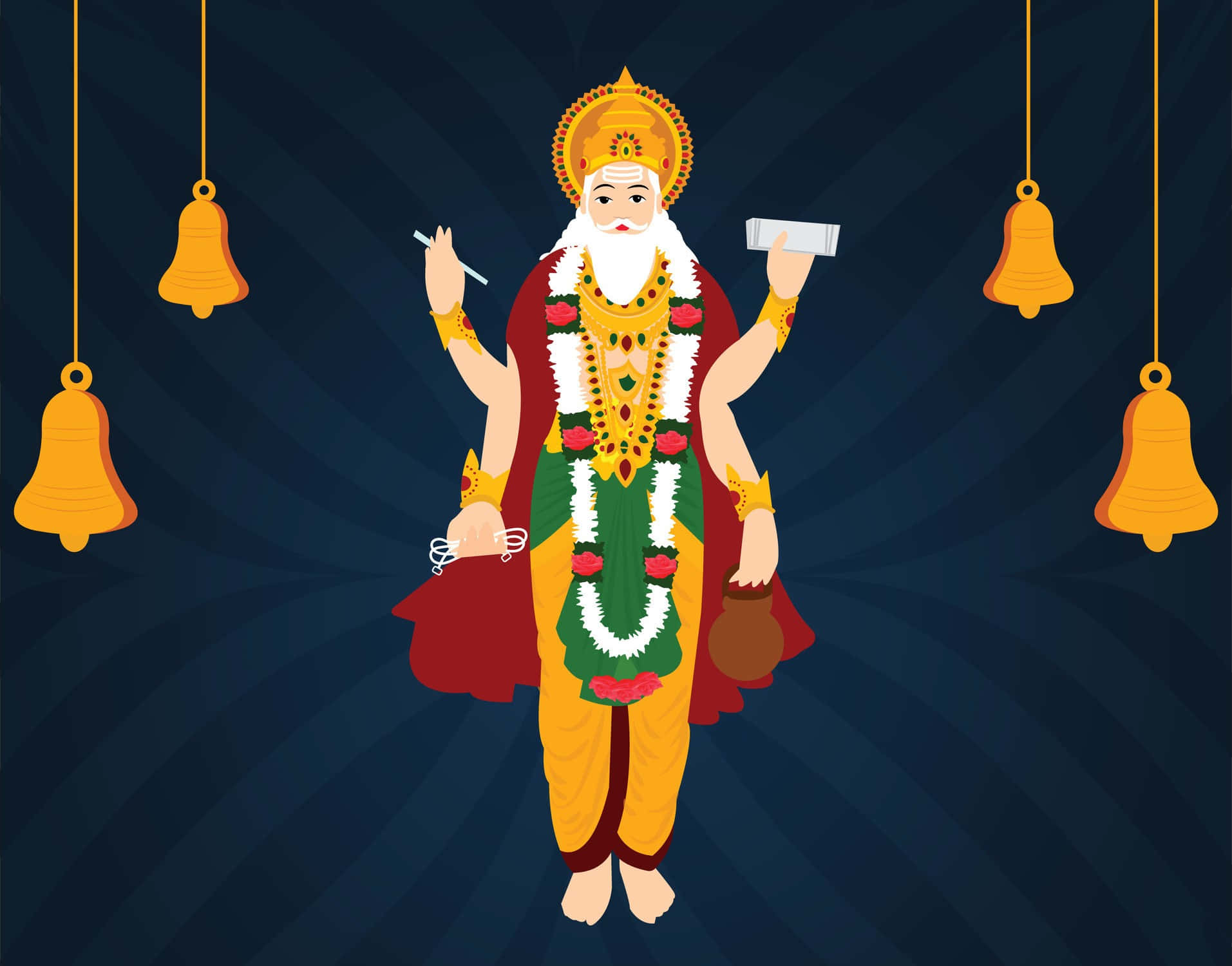 Vishwakarma Hindu God Illustration Background