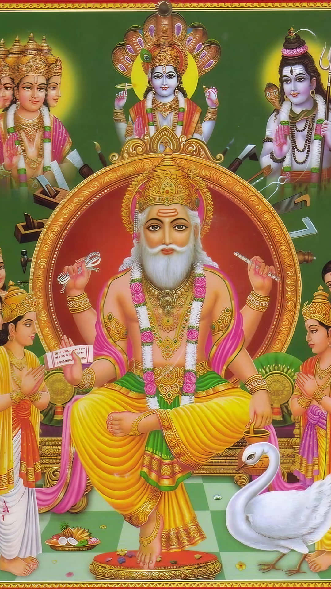 Vishwakarma Hindu Godof Architecture Background