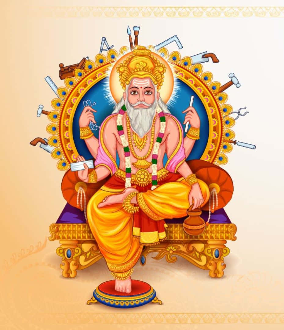 Vishwakarma Hindu Godof Architecture Background