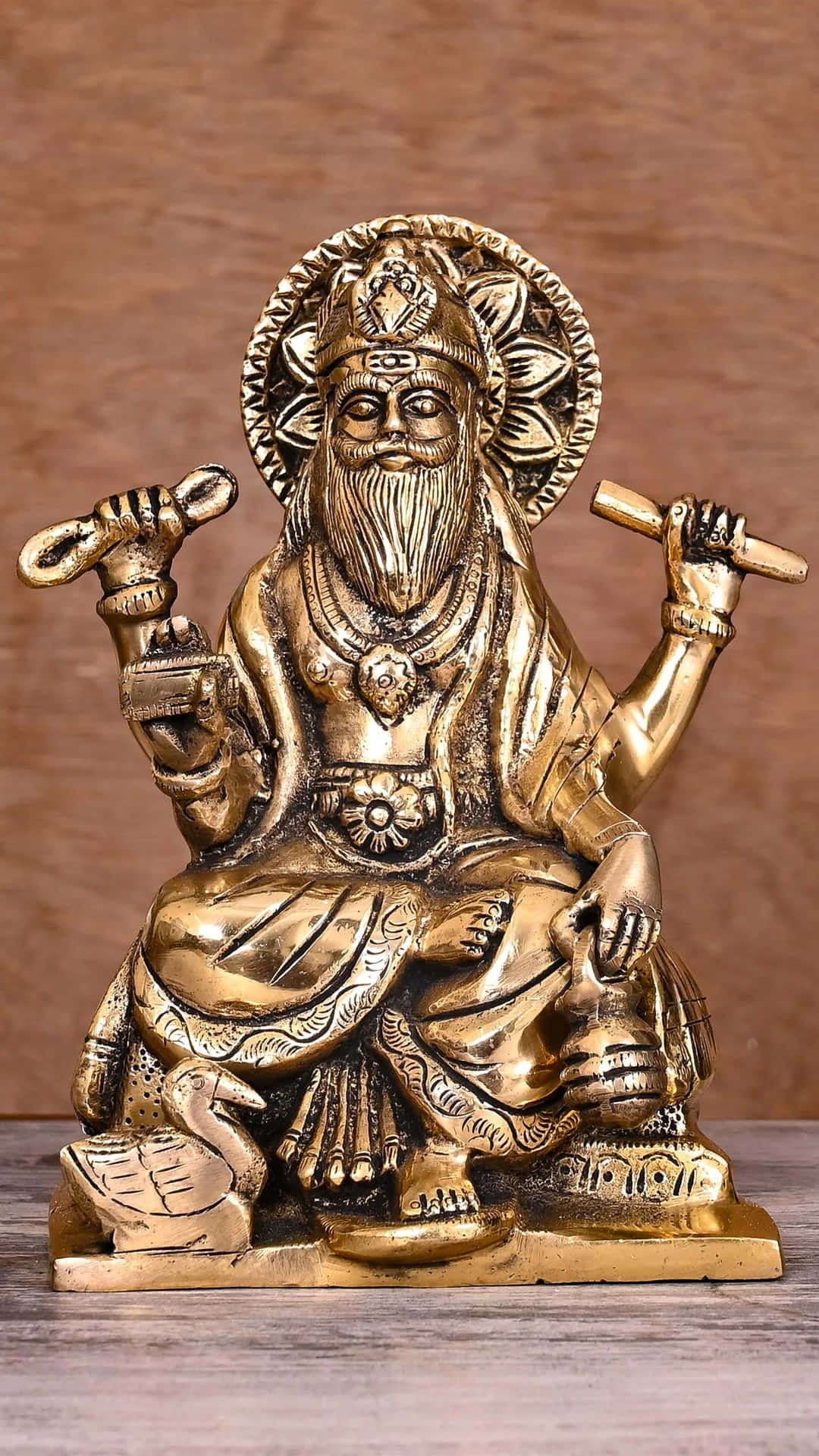 Vishwakarma Statue Bronze Finish Background