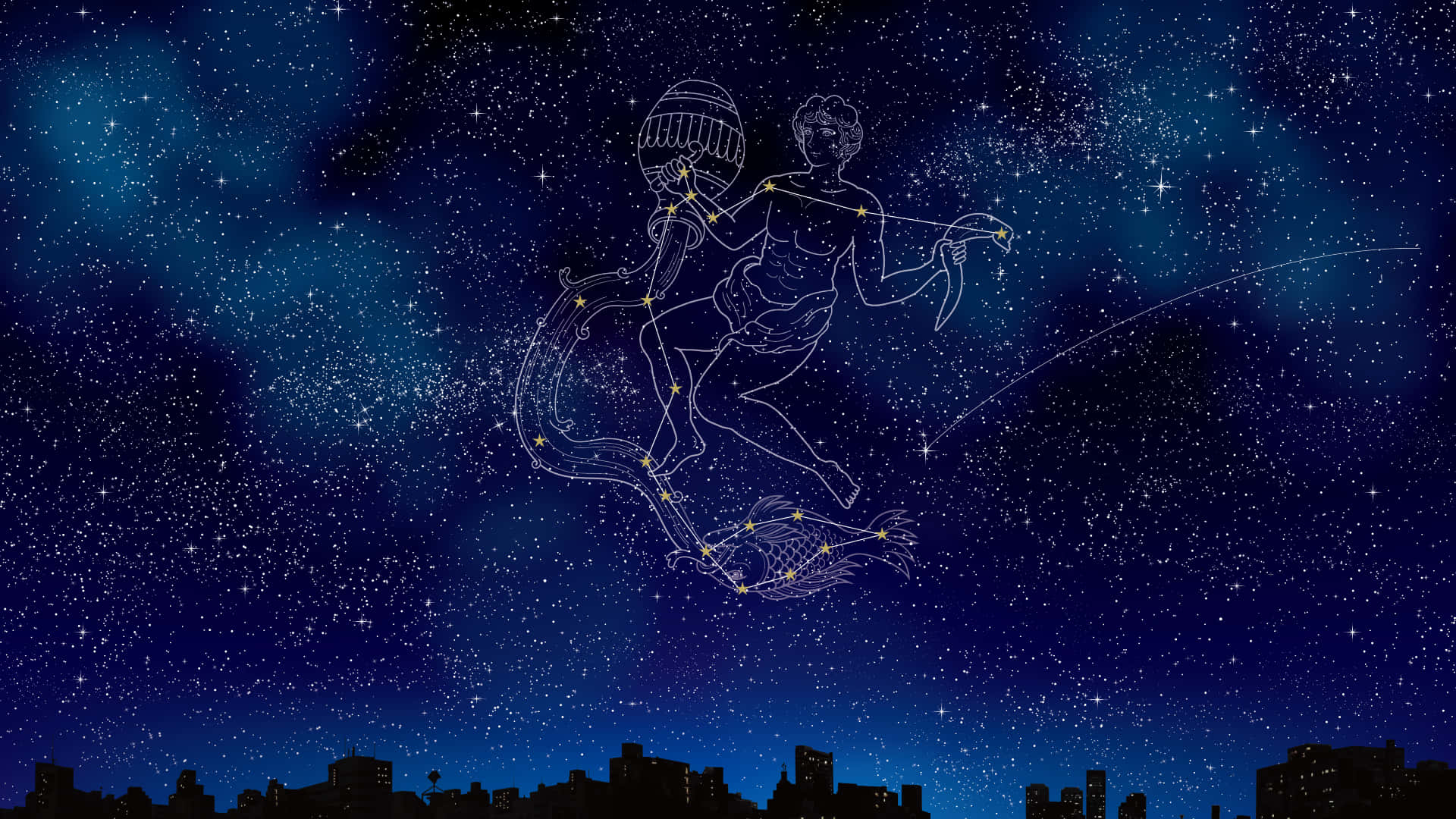 Visible Aquarius Constellation Background