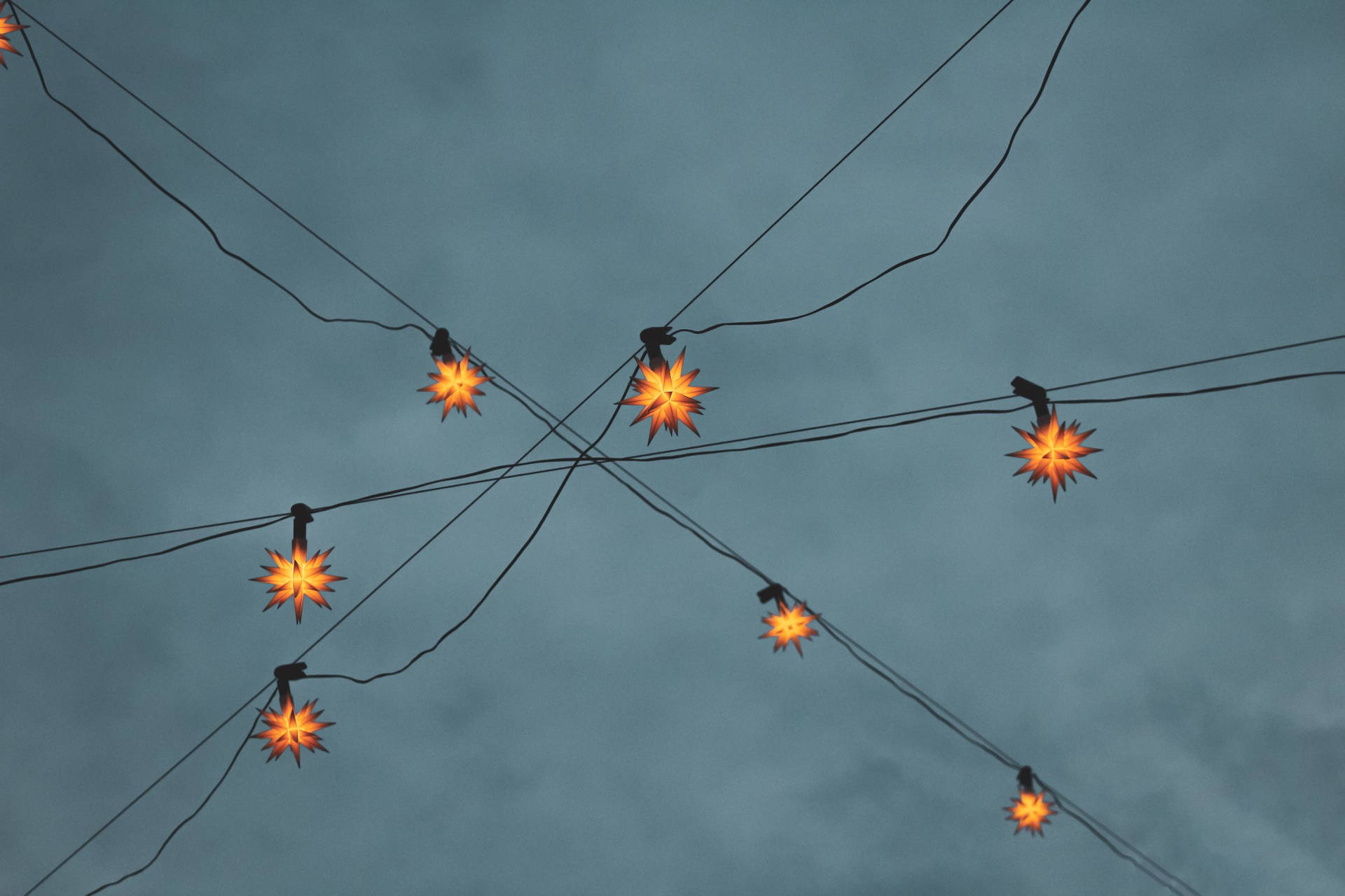 Visible Lights Against Gray Sky Background