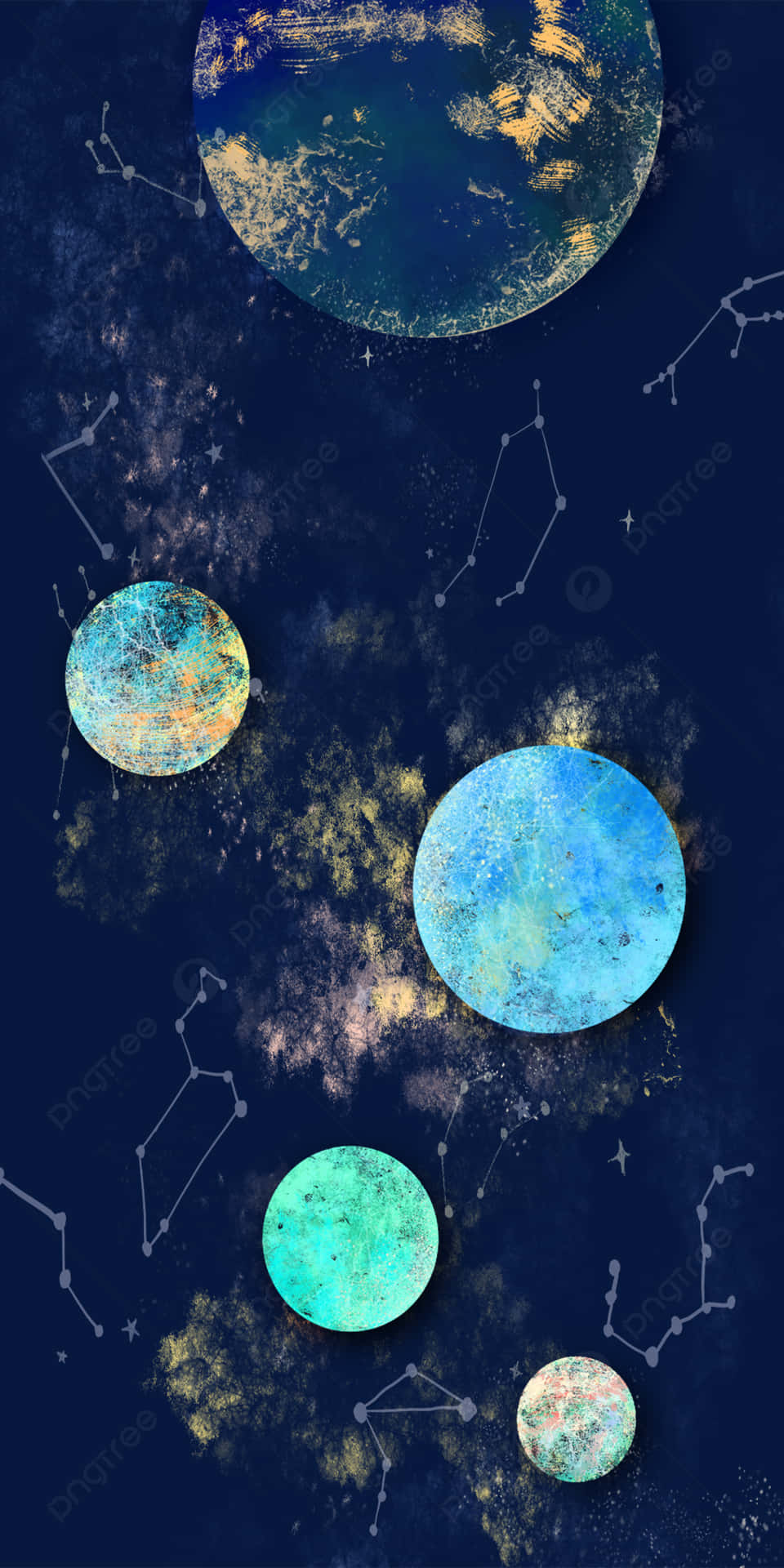 Visible Planets And Constellations Background