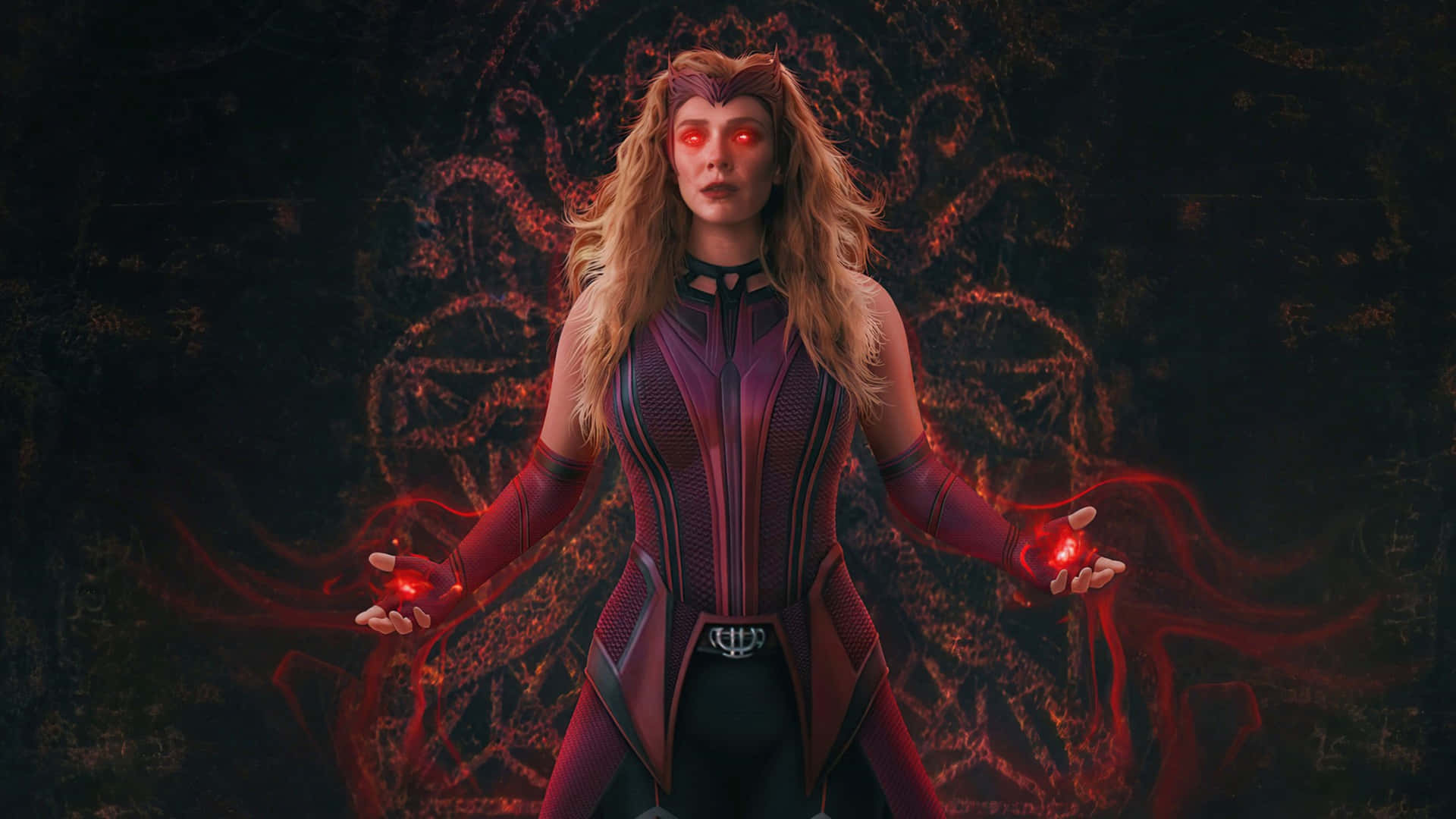 Vision And Scarlet Witch On Guard Background