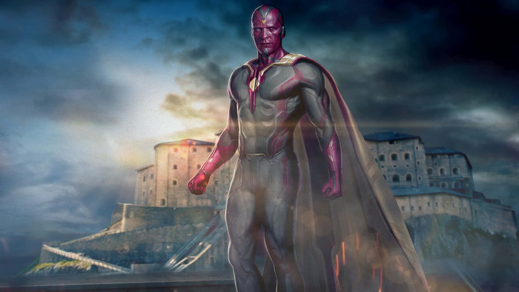 Vision, The Ai-driven Superhero Of The Avengers Background