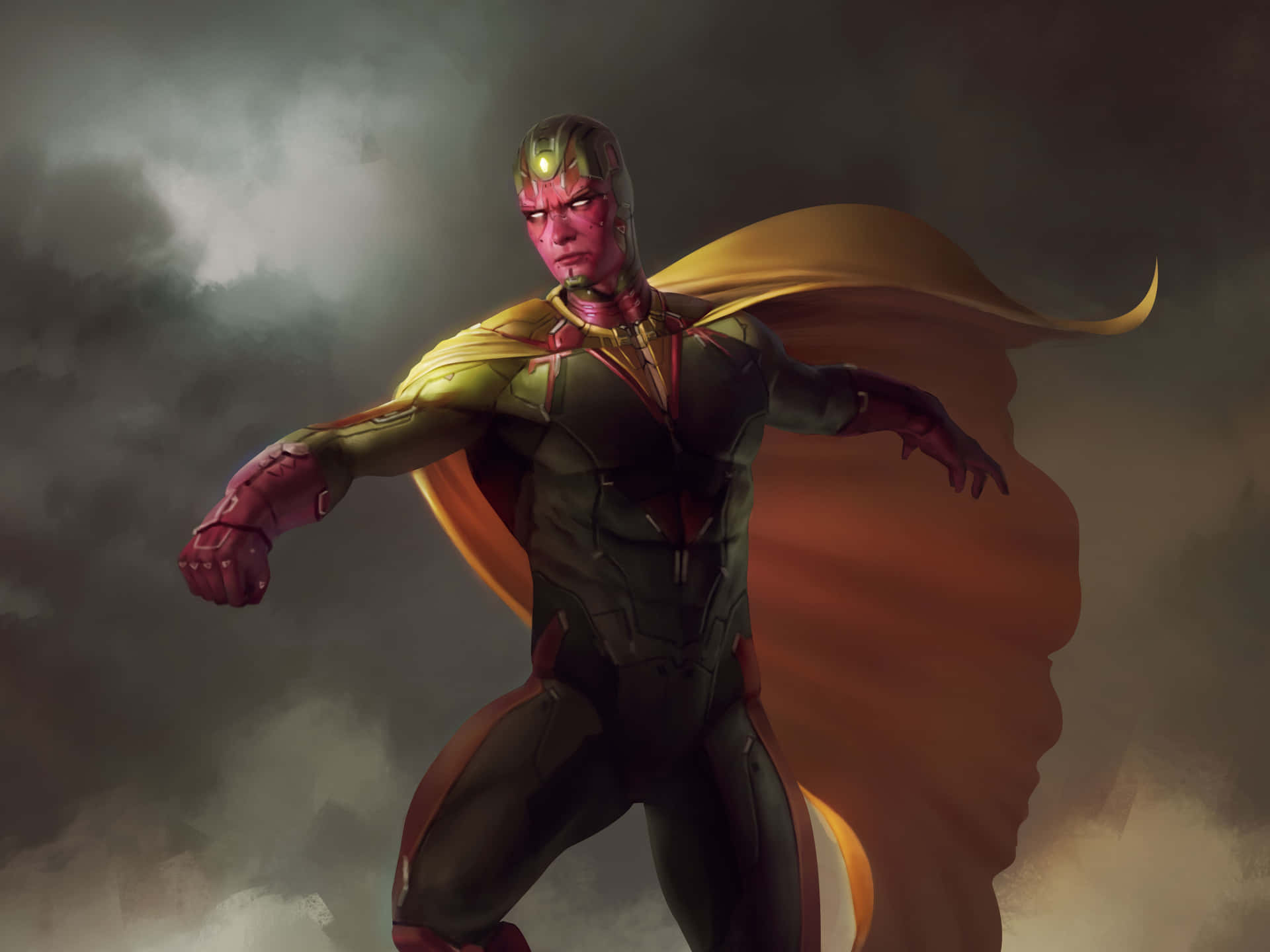 Vision, The Synthezoid Avenger Background