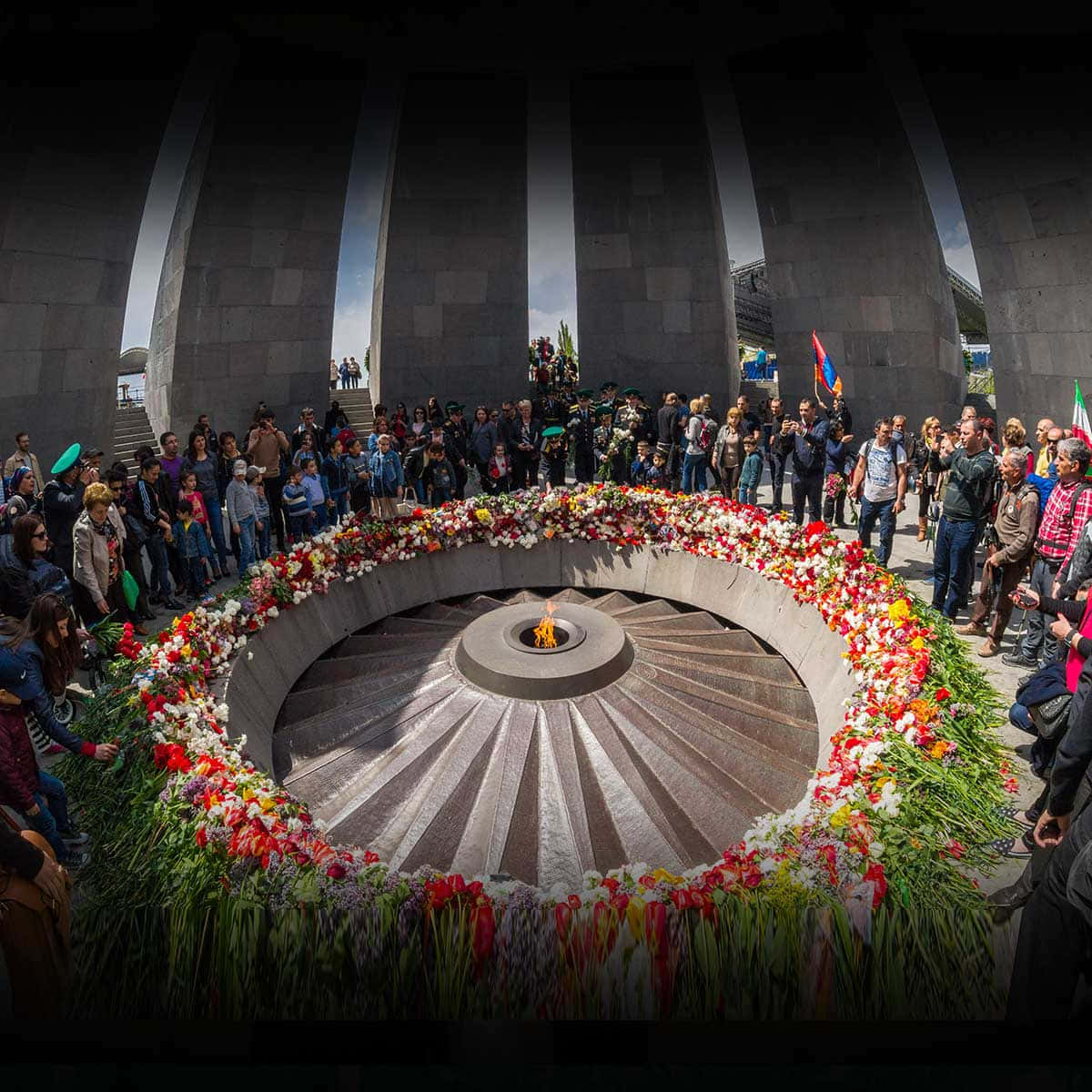 Visitors At The Armenian Genocide Memorial
