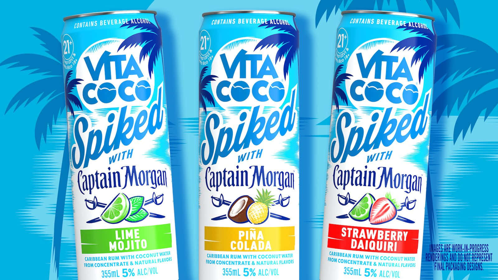 Vita Coco Spiked Captain Morgan Canned Drinks Background