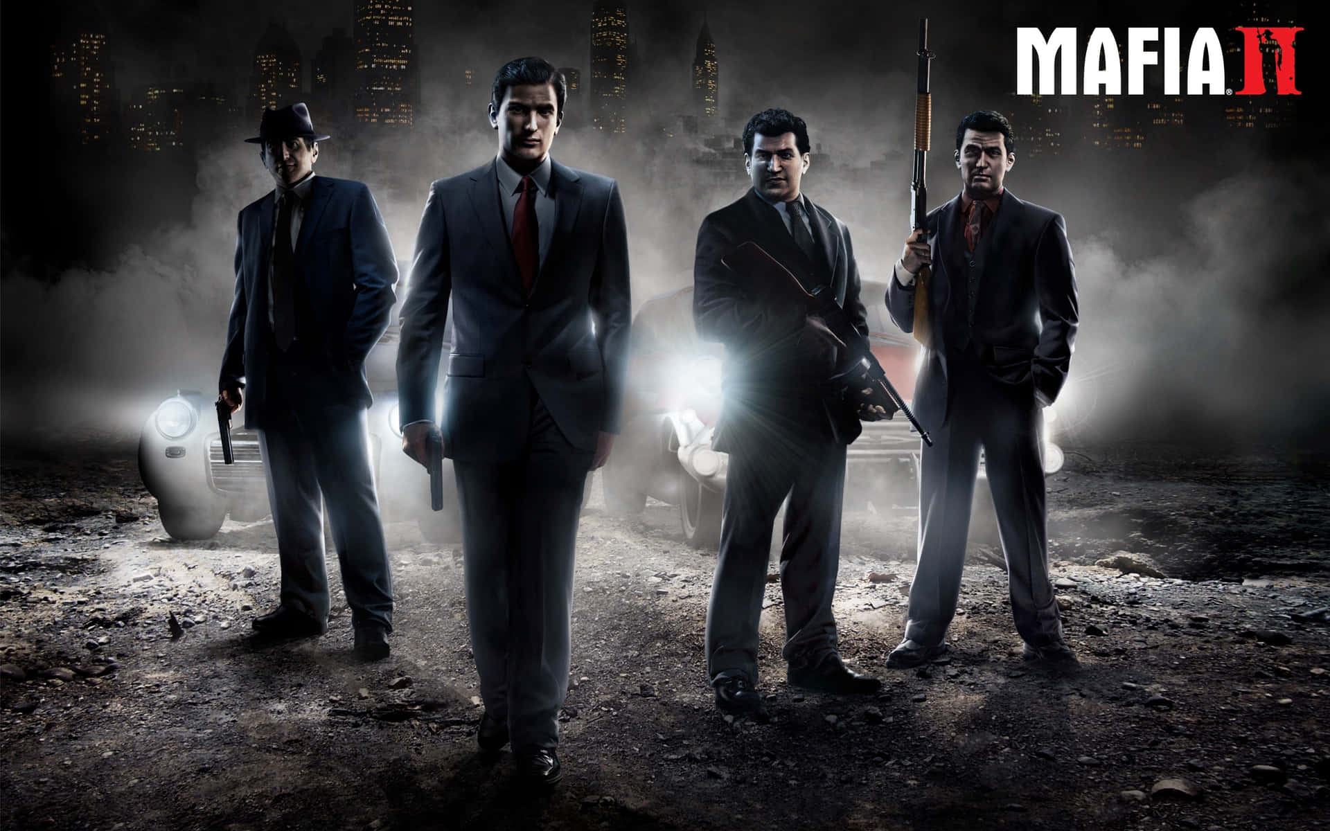 Vito Scaletta And Mafia Ii Gangsters With Guns Background