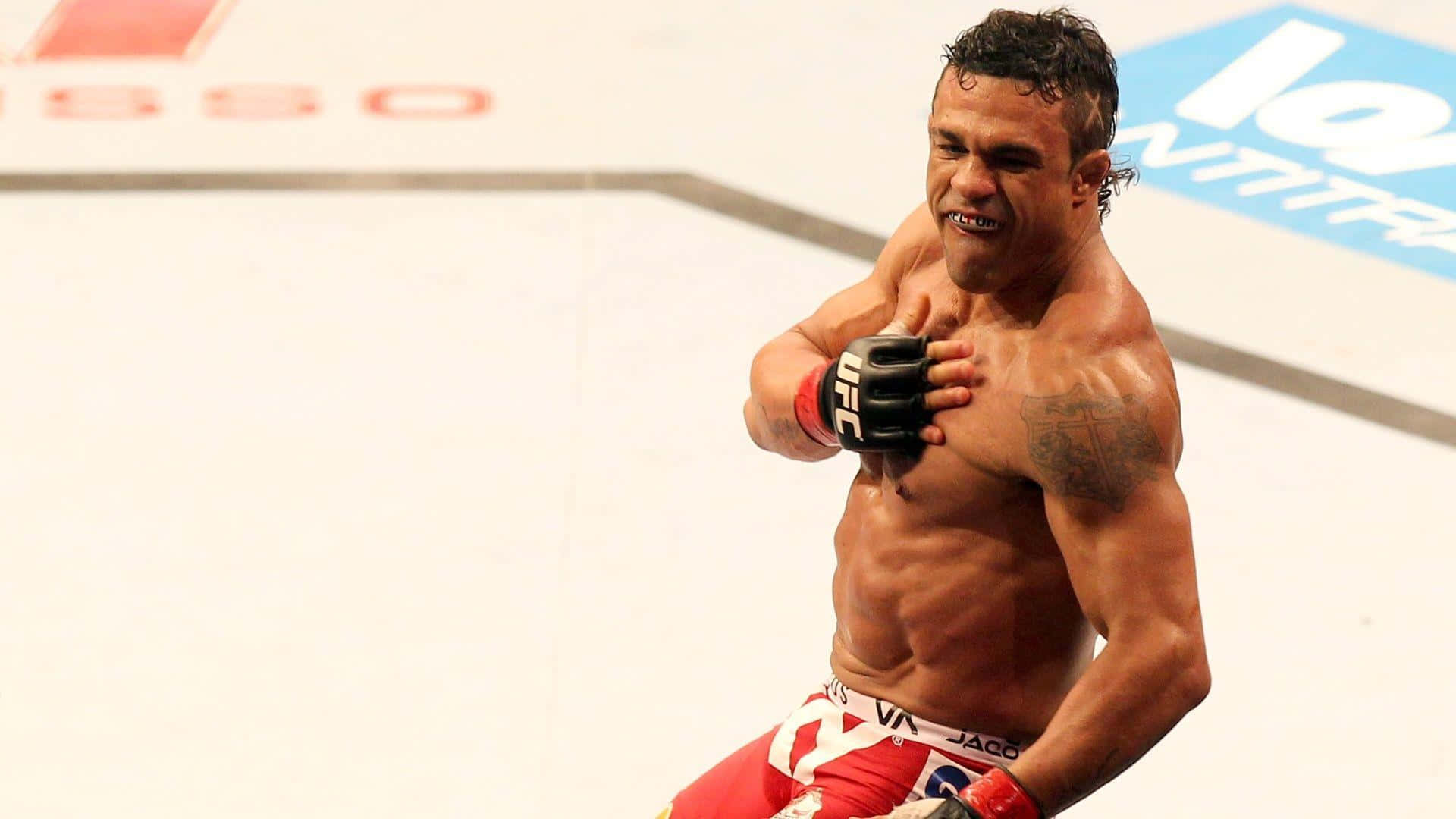 Vitor Belfort, Brazilian Mma Fighter In The Ring Background