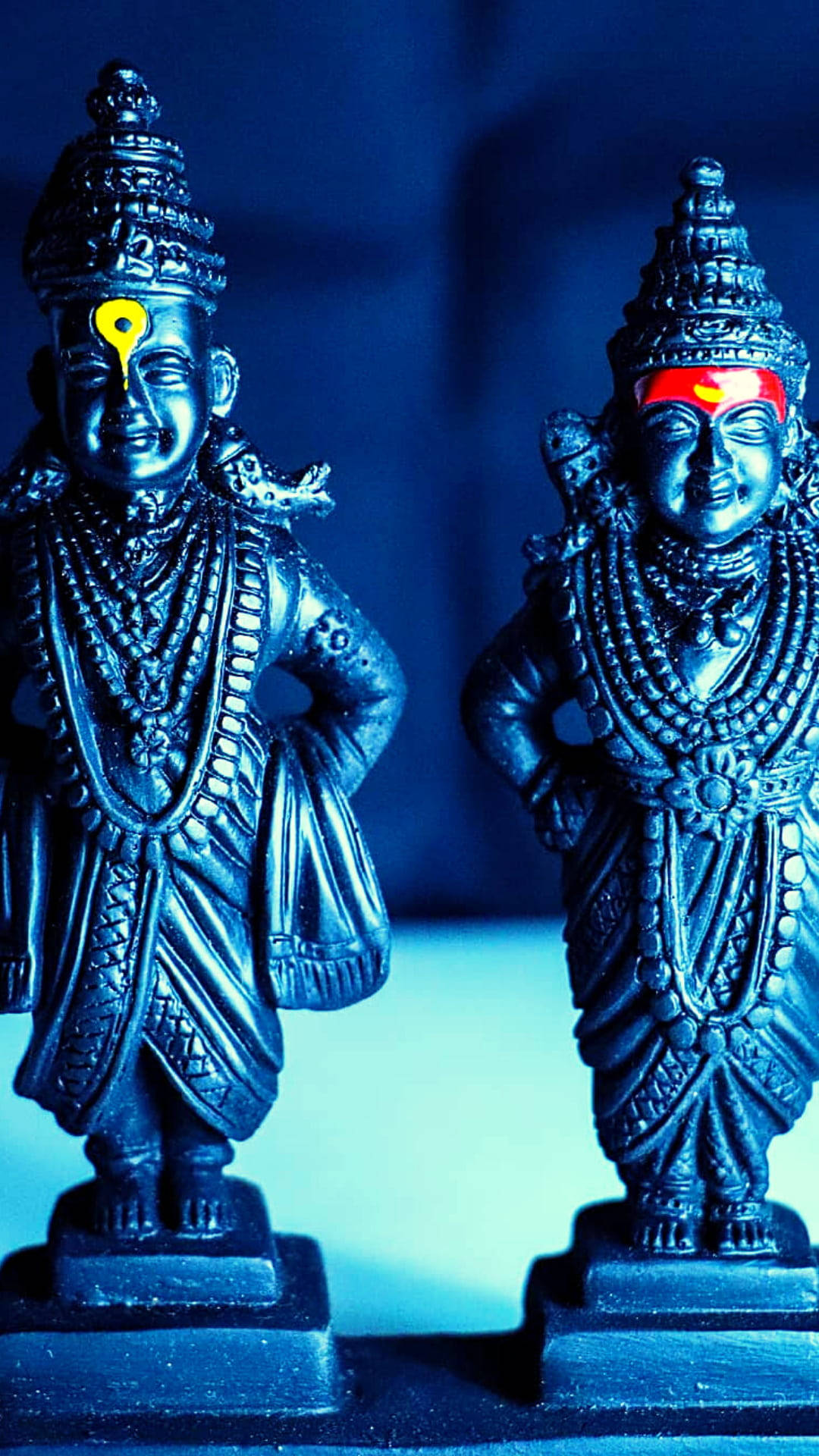 Vitthal Black Sculpted Figurine Background