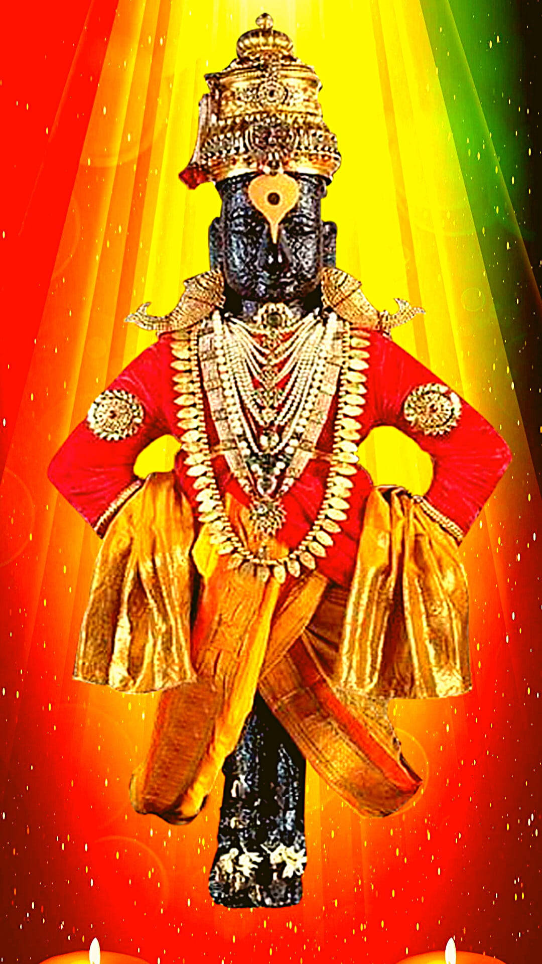 Vitthal In Red Traditional Angarkha Outfit