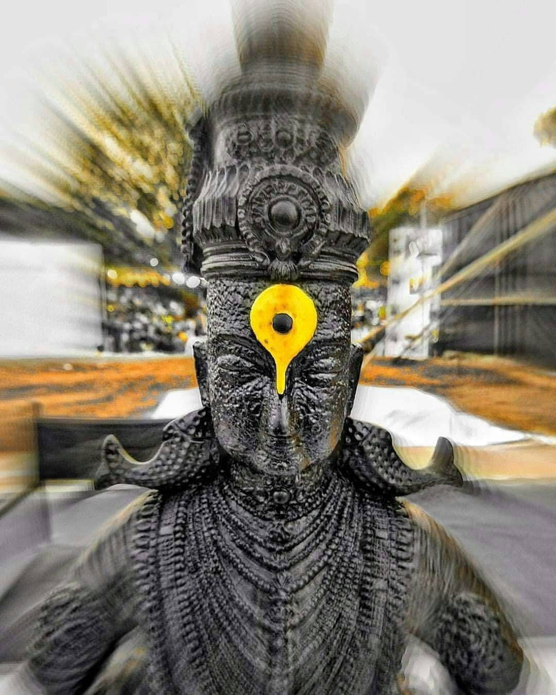 Vitthal Mauli Black Stone Statue Background