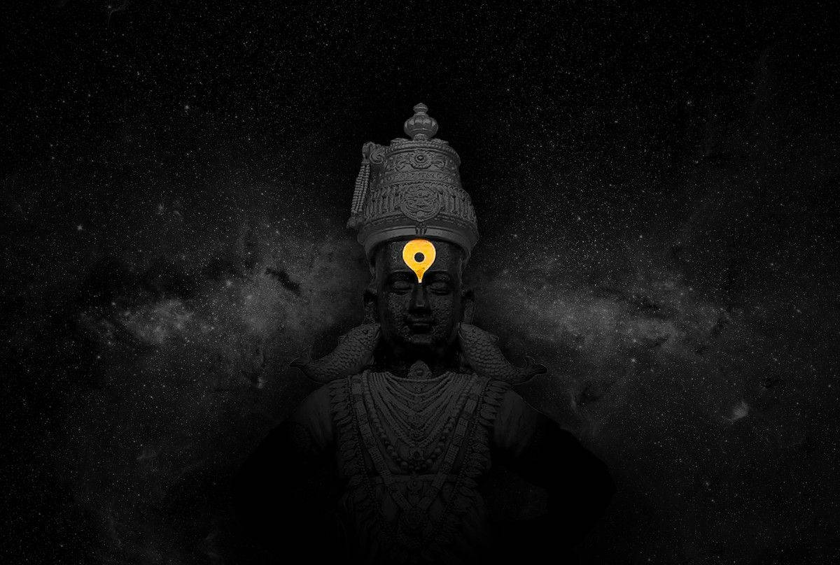 Vitthal With Glowing Srivatsa Mark Background