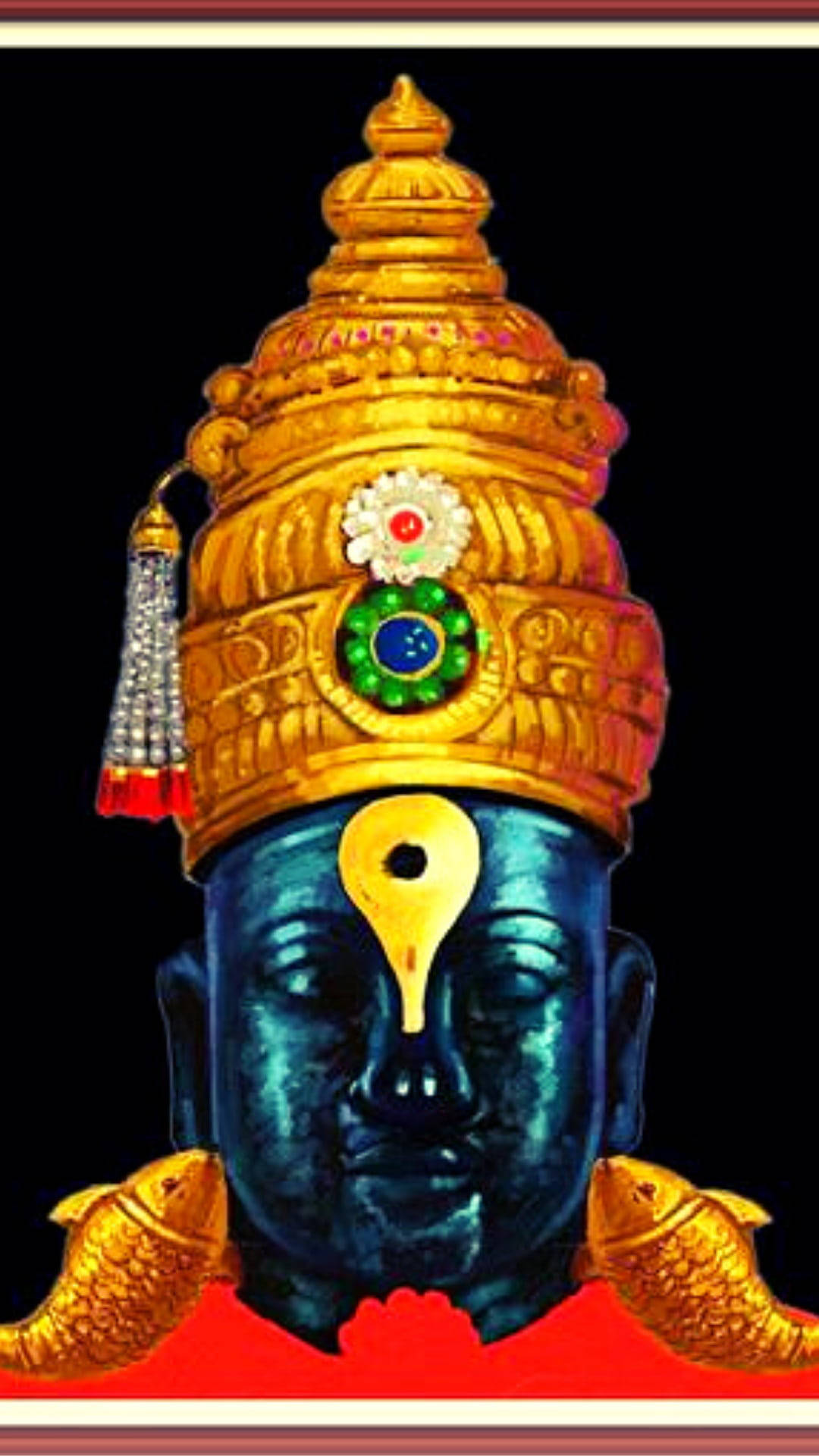 Vitthal With The Gold Kireedam Crown Background